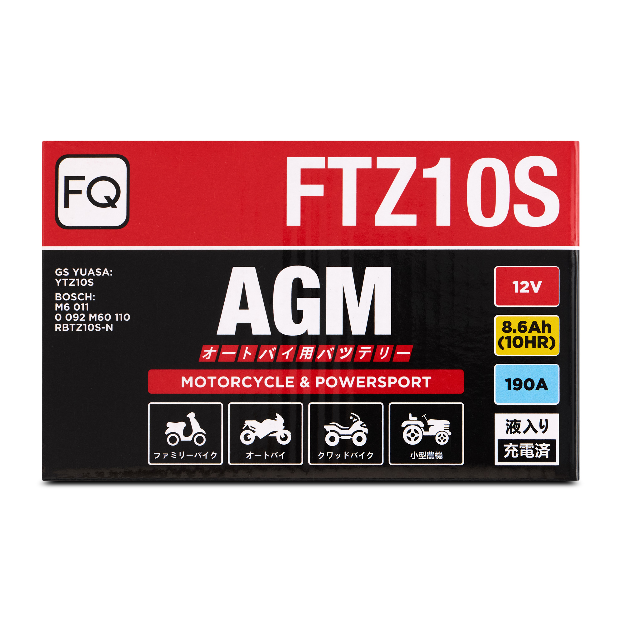Мото аккумулятор AGM FQ 8,6Ah FTZ10S