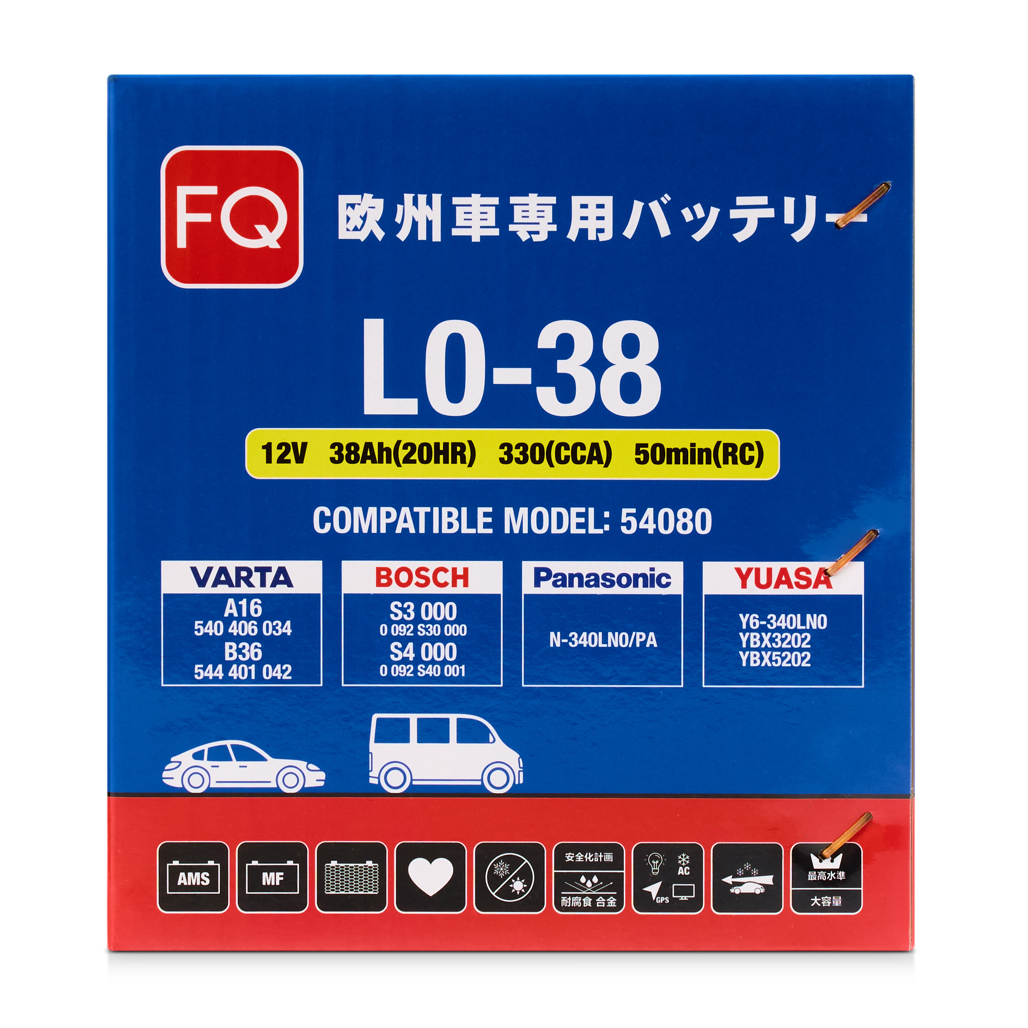 Аккумулятор FQ DIN EURO L0-38 38Ah