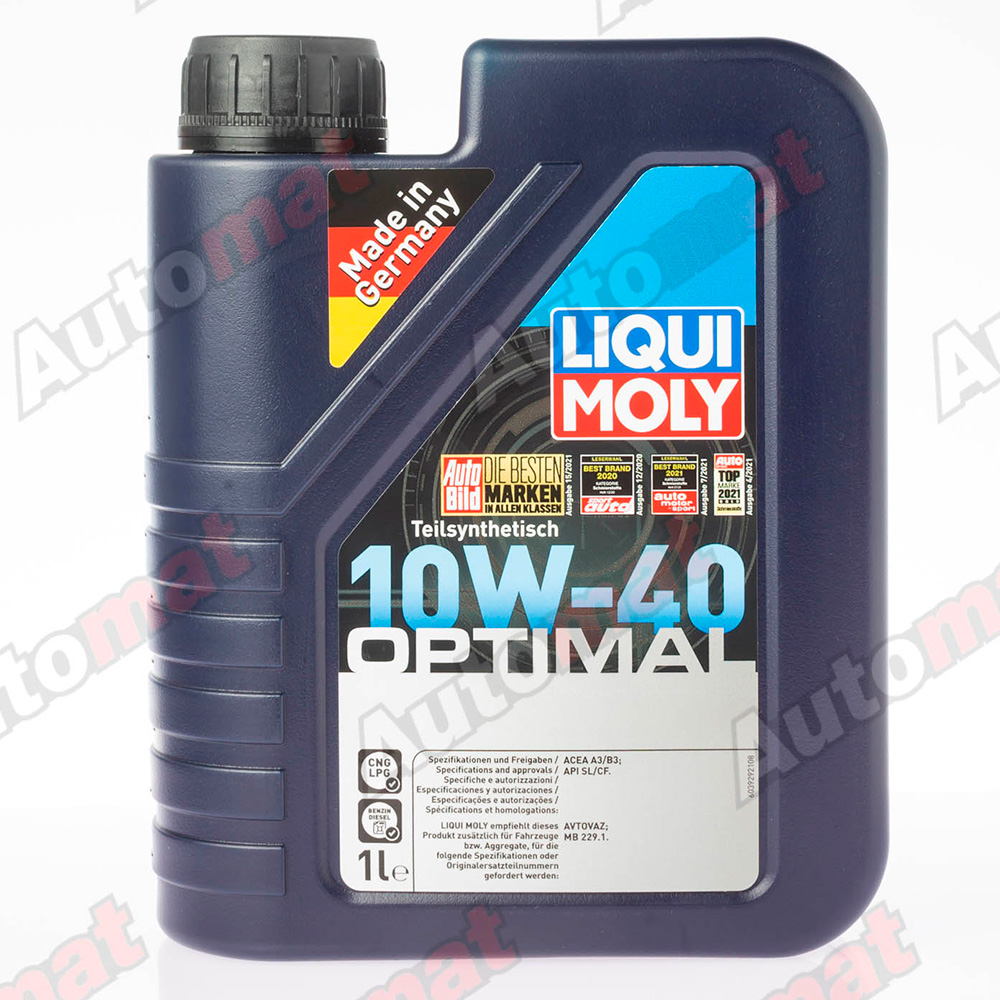 Моторное масло Liqui Moly 10W-40 CF/SL A3/B3 Optimal, 1л