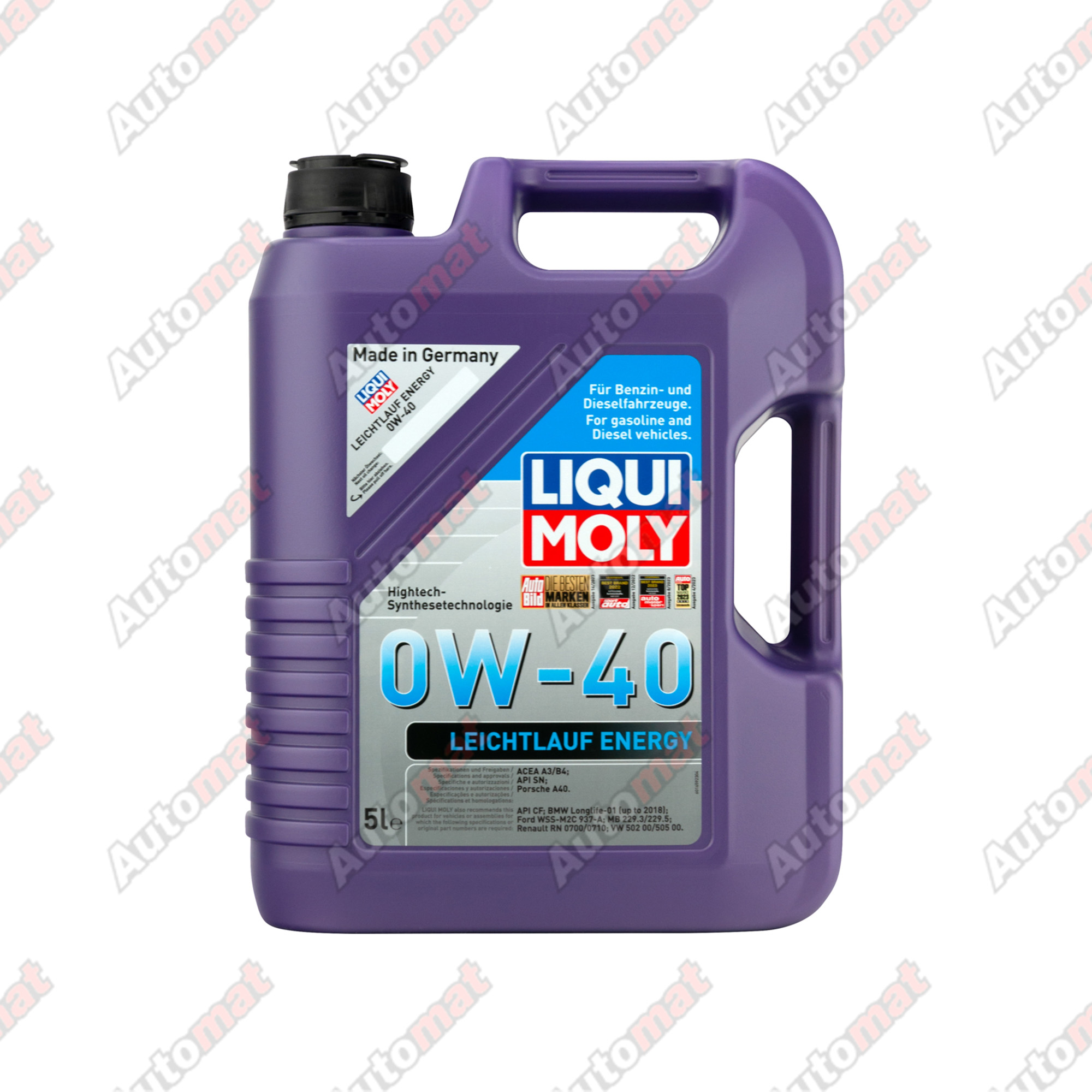 Масло моторное Liqui Moly Leichtlauf Energy 0W-40 SP A3/B4 5л 21223