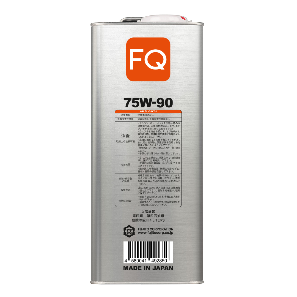 Трансмиссионное масло FQ GEAR OIL 75W-90 GL-5/MT-1 LSD FULLY SYNTHETIC, 4л
