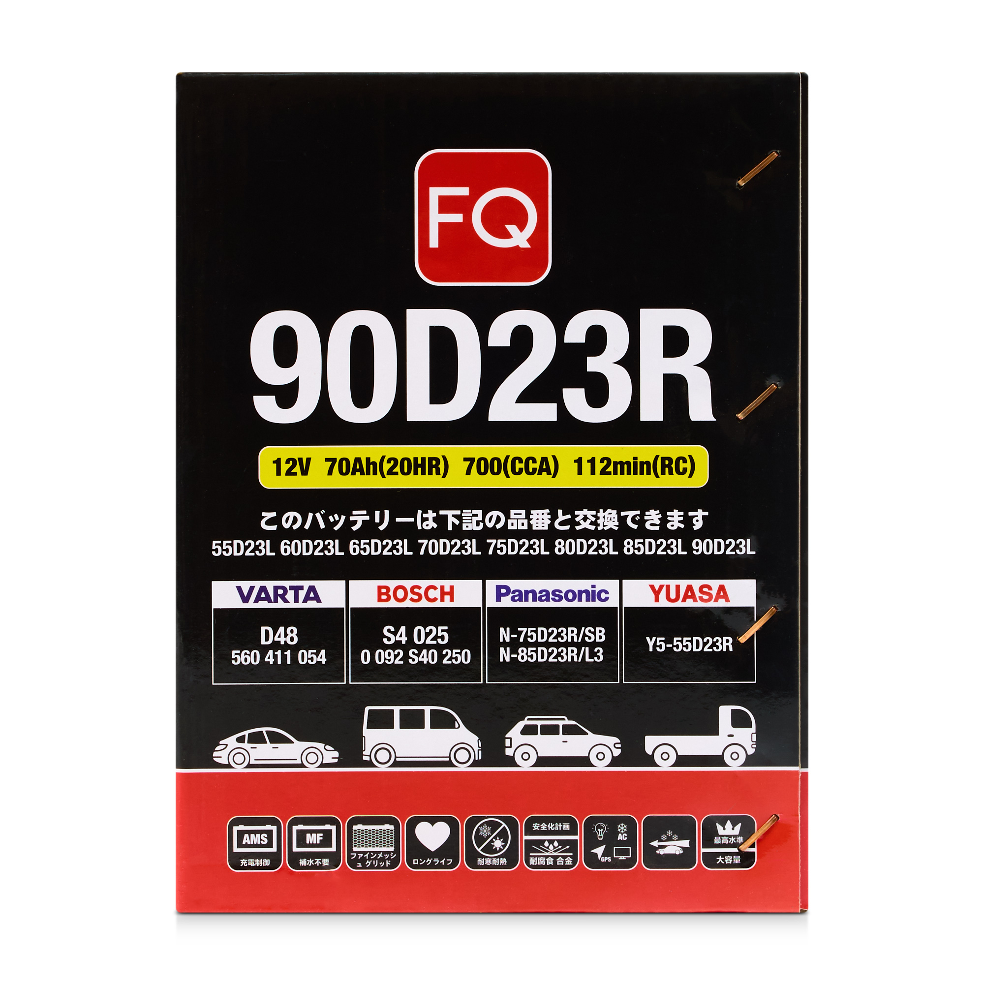 Аккумулятор FQ JIS RED ENERGY 90D23R 70Ah