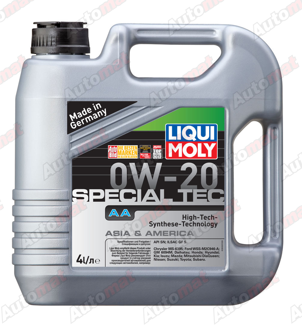 Моторное масло LiquiMoly 0W-20 SPECIAL TEC AA, API SP, ILSAC GF-6A, 4л 9705