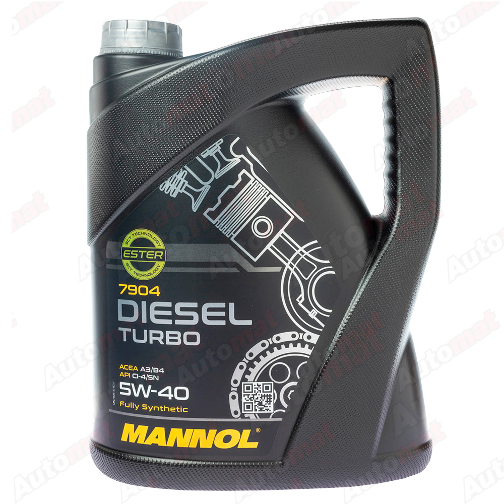 Моторное масло MANNOL 7904 DIESEL TURBO 5W-40 CJ-4/SL A3/B4 FULLY SYNTHETIC, 5л