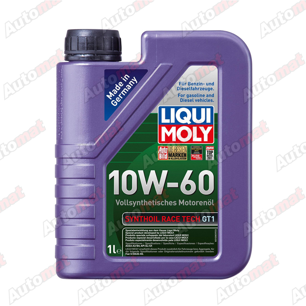 Масло моторное синтетическое Liqui Moly 10W-60 SN A3/B4 Synthoil Race Tech GT1 1л 8908