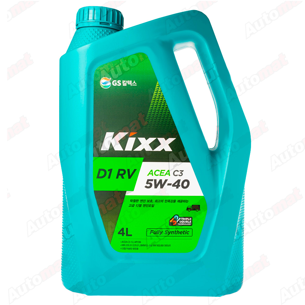 Моторное масло KIXX D1 RV 5W-40 SN/C3/ACEA FULLY SYNTHETIC, 4л