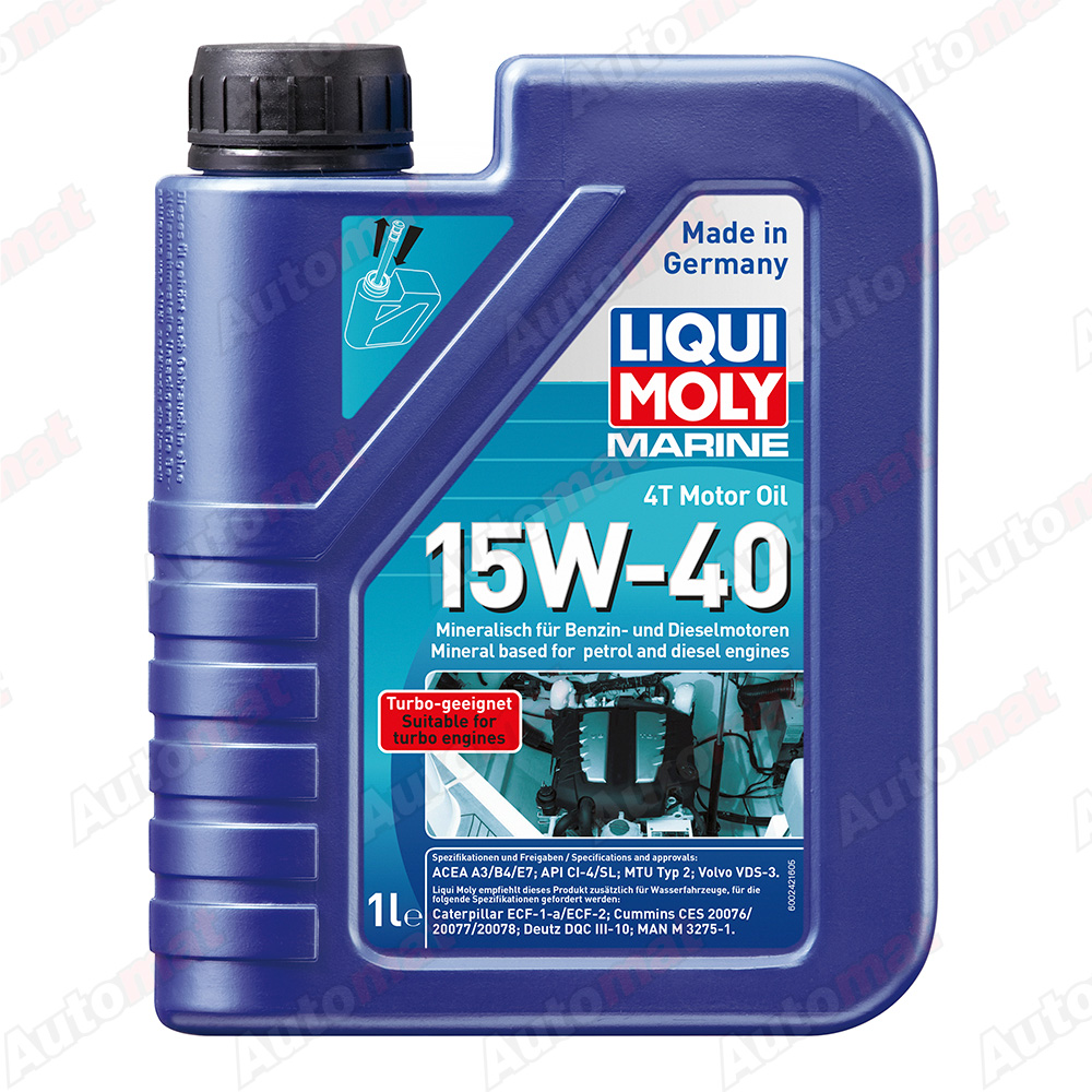 Моторное масло для лодок LiquiMoly Marine 4T Motor Oil 15W-40 минеральное, 1л 