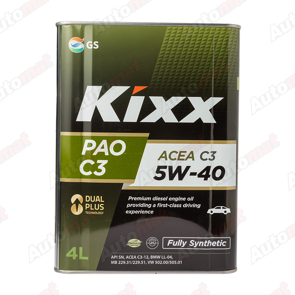 Моторное масло KIXX PAO C3 5W-40 FULLY SYNTHETIC, 4л