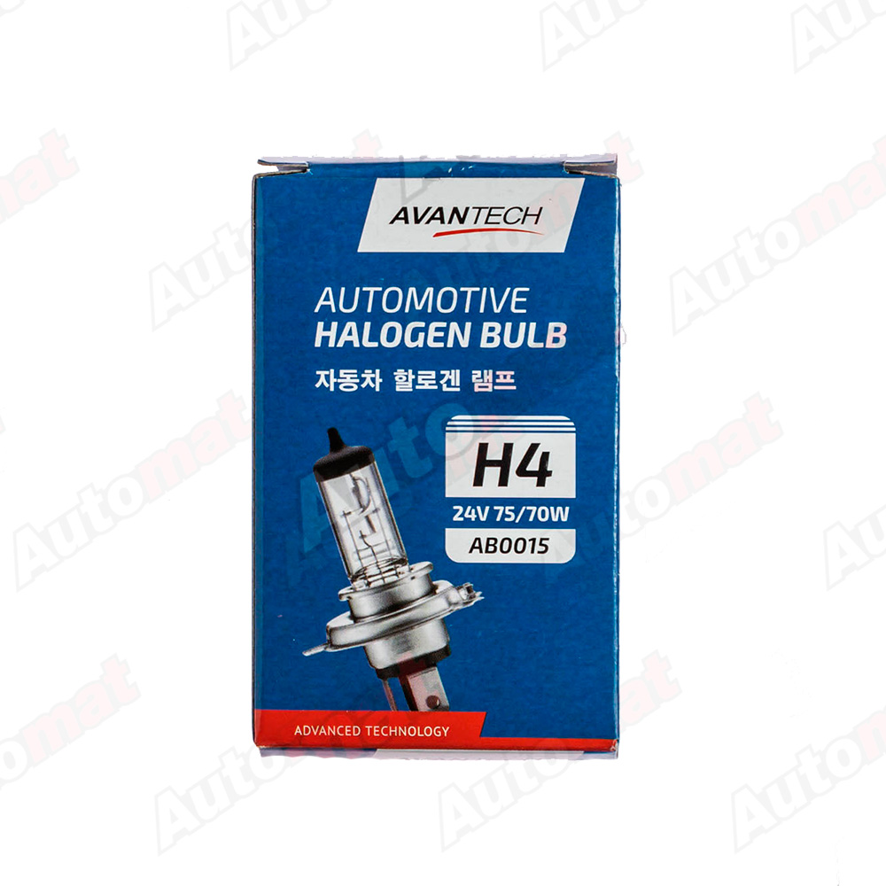 Лампа головного света AVANTECH H4 (HB2) 24V 75/70W 1710/1100 лм