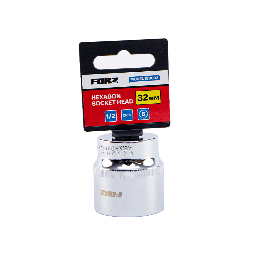 Головка торцевая шестигранная FORZ (1/2), 32мм, CrV, 150032