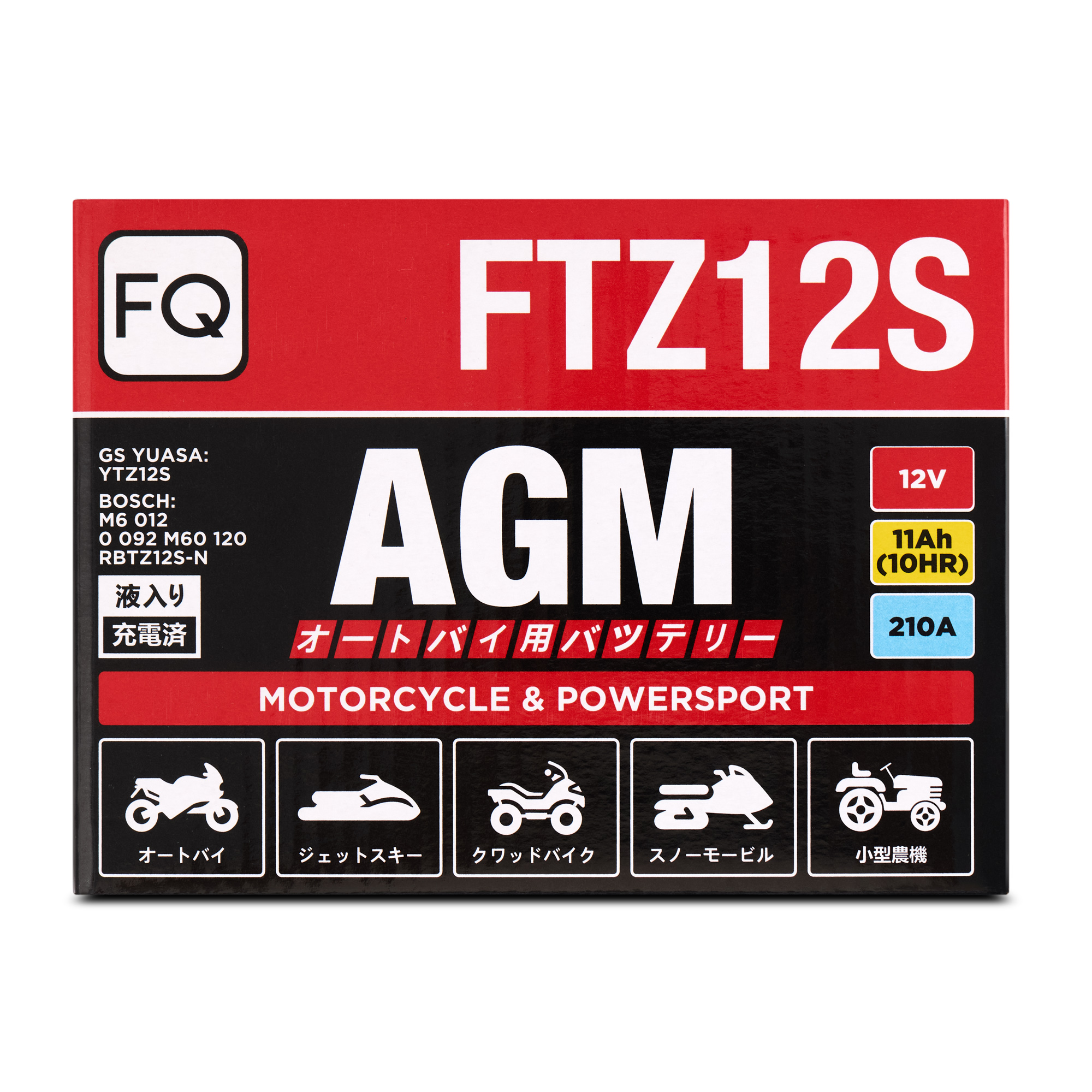 Мото аккумулятор AGM FQ 11Ah FTZ12S