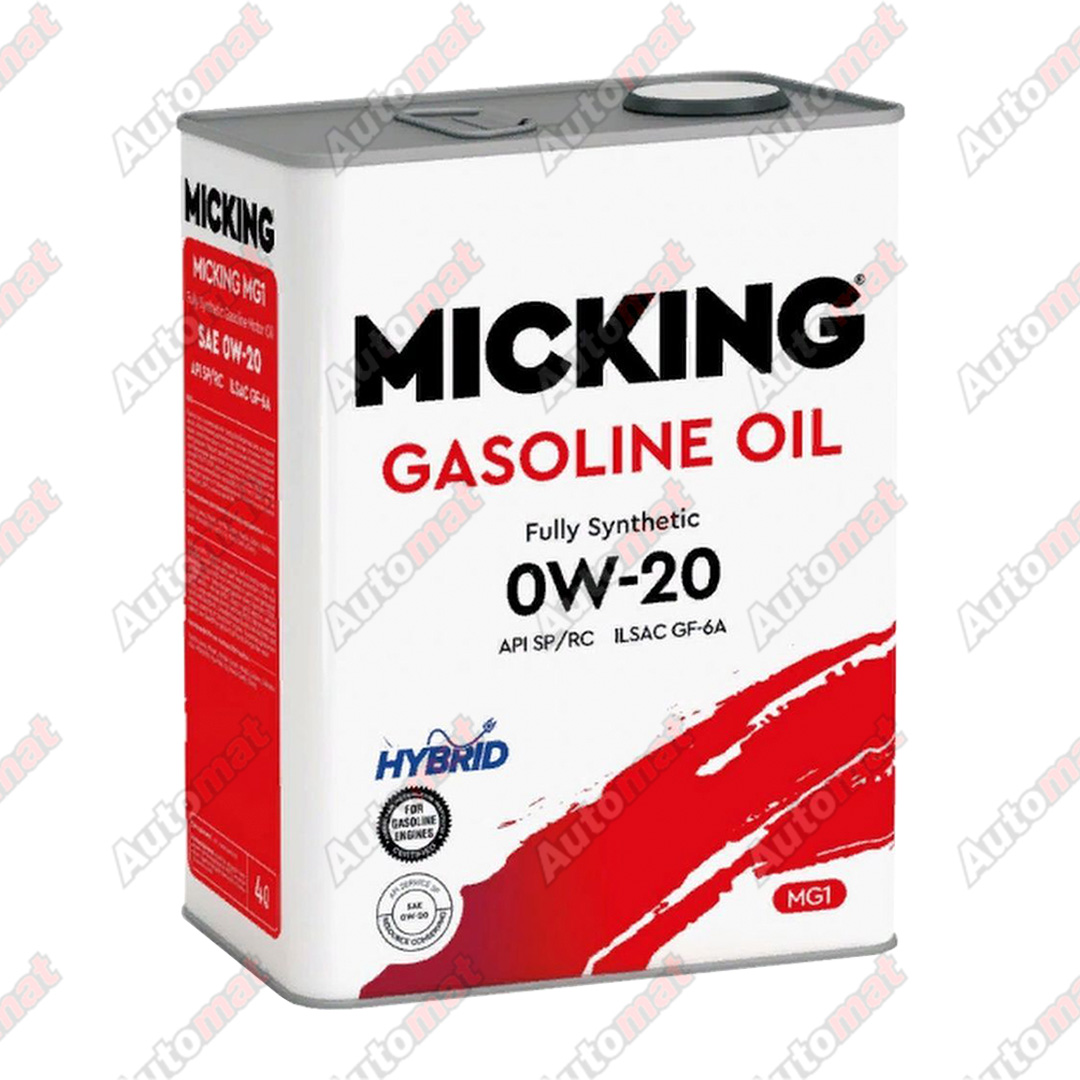Масло моторное MICKING Gasoline Oil MG1 0W-20 API SP/RC 4л