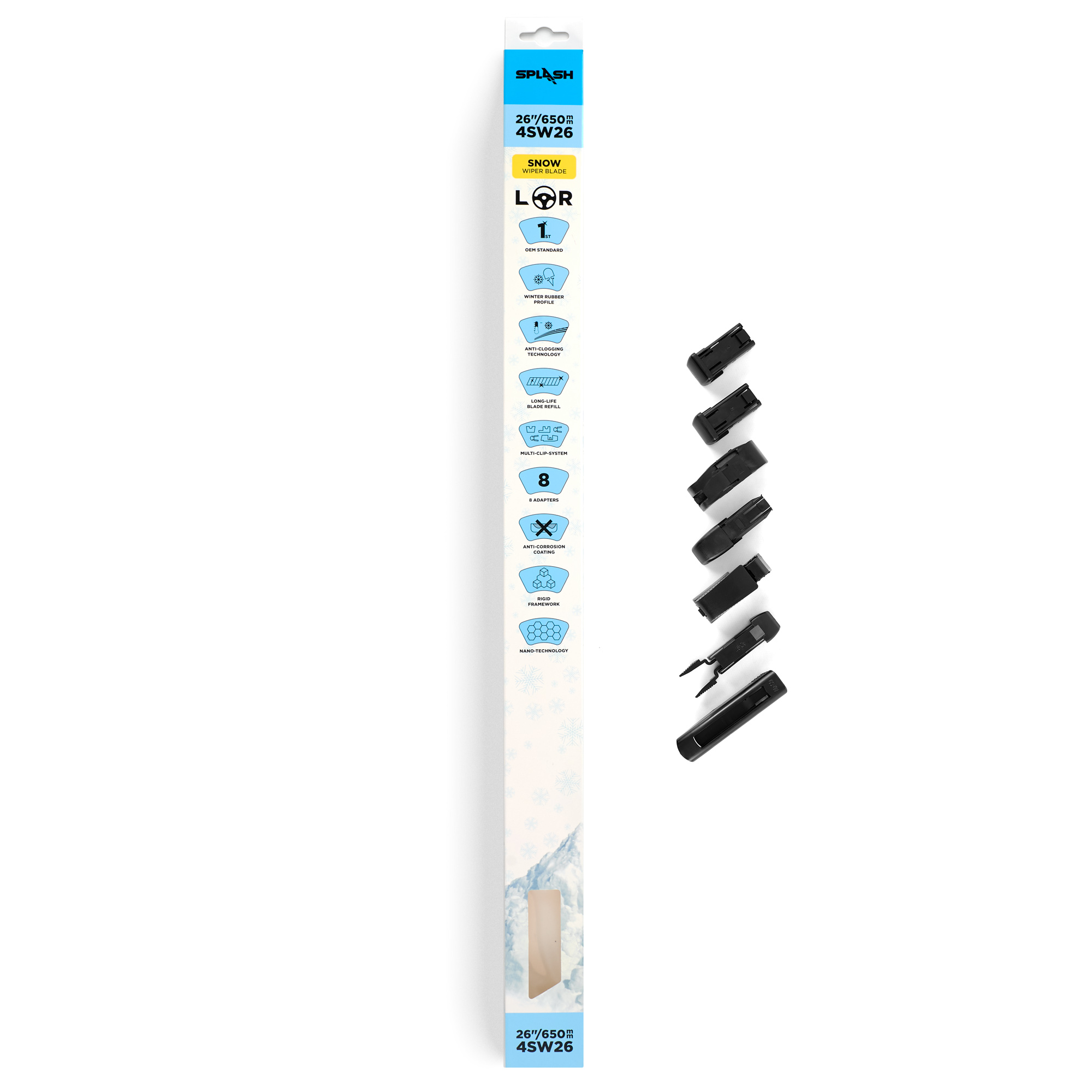 Щетка стеклоочистителя зимняя SPLASH 650mm (26'') 4SW26