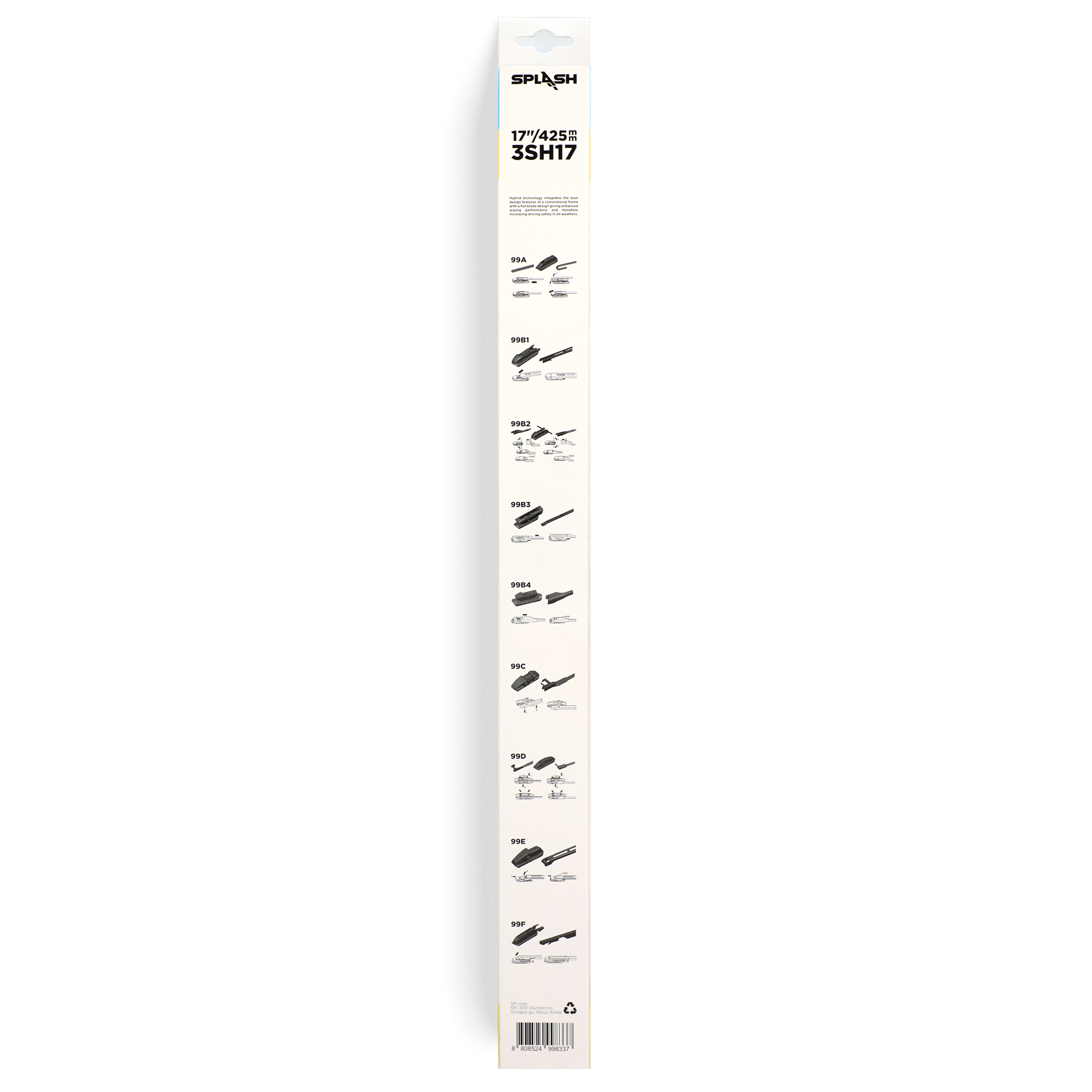 Щетка стеклоочистителя гибридная SPLASH 430mm (17") 3SH17