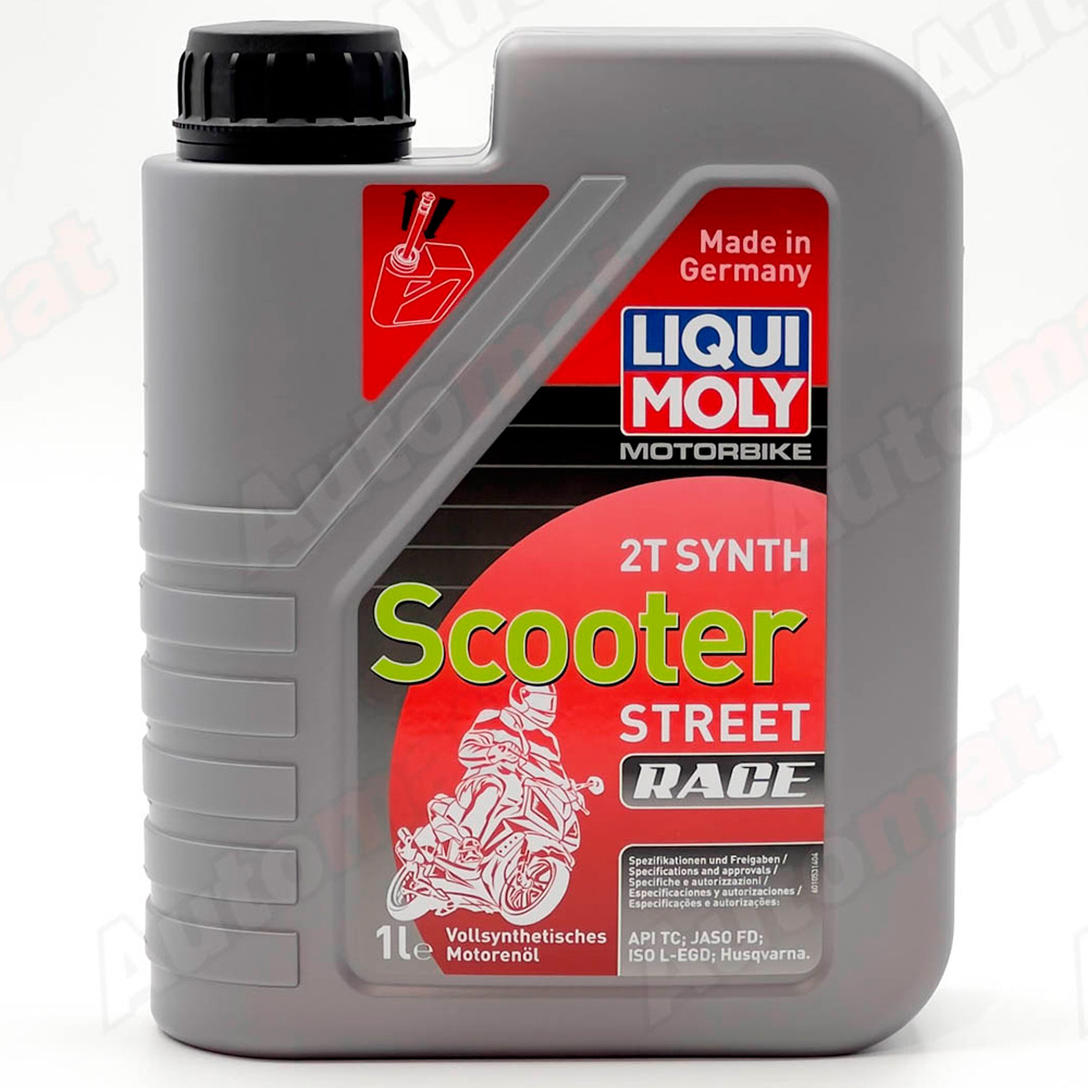 Моторное масло для скутеров LiquiMoly Motorbike 2T Synth Race Scooter Street TD синтетическое, 1л