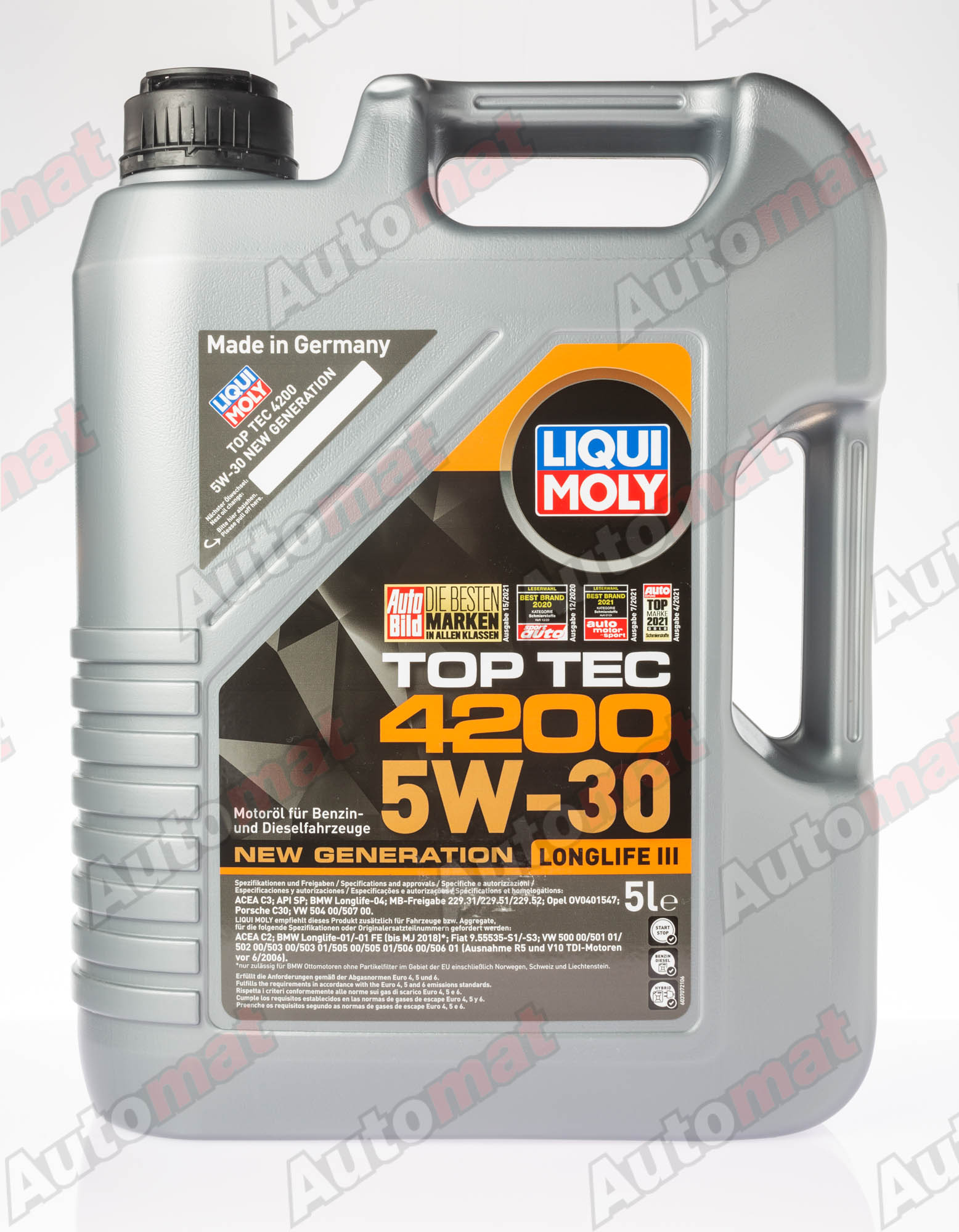 Моторное масло Liqui Moly 5W-30 SN C3 Top Tec 4200, 5л