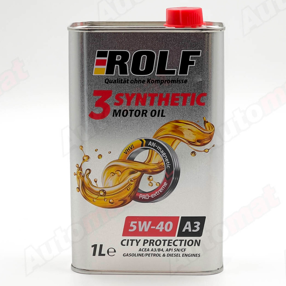 Моторное масло ROLF 3-SYNTHETIC 5W-40 A3/B4, 1л