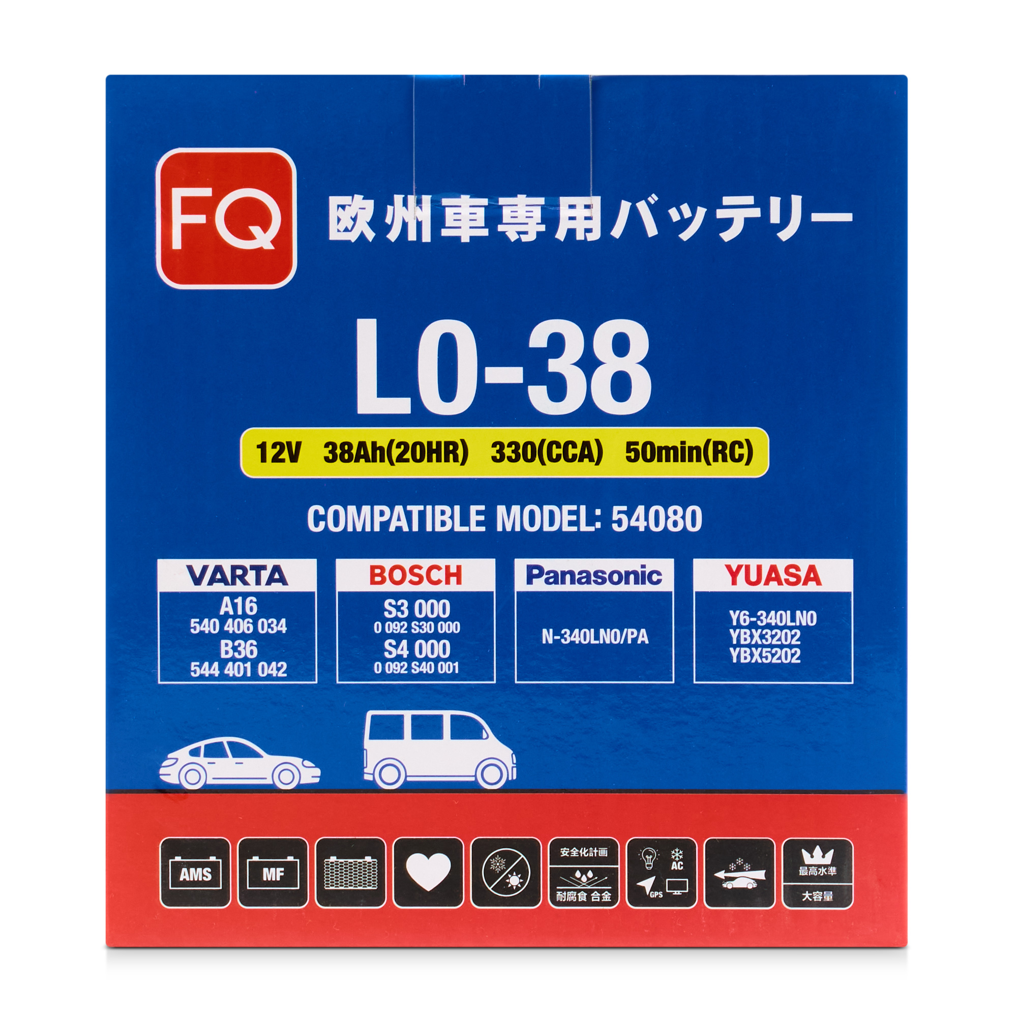 Аккумулятор FQ DIN EURO L0-38 38Ah