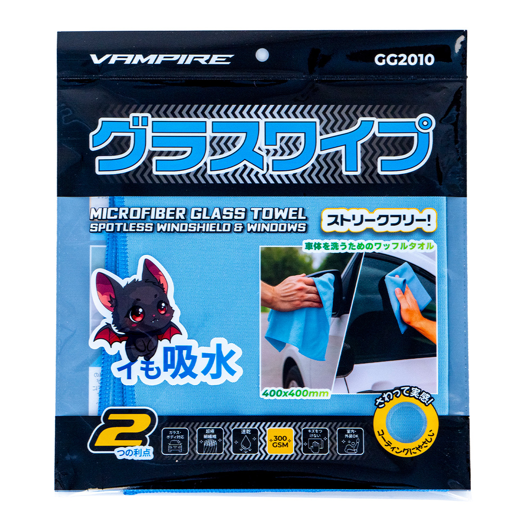 Салфетка VAMPIRE StreakFree безворсовая для стекла 400х400 мм, ГОЛУБАЯ, 300 гр/м2, GG2010