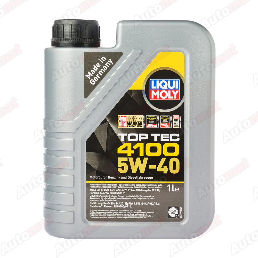 Моторное масло Liqui Moly 5W-40 CF/SN C3 Top Tec 4100, 1л