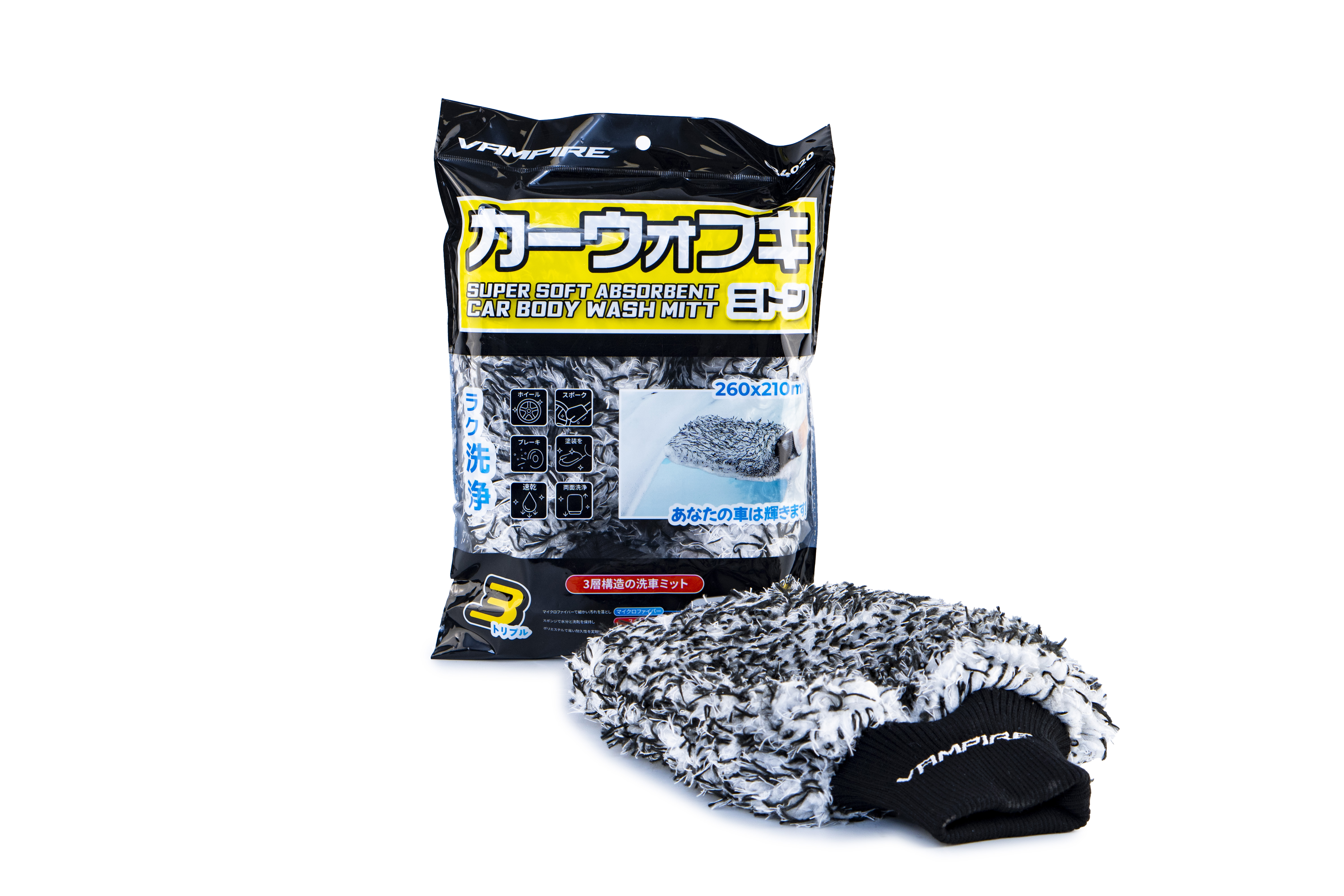 Варежка VAMPIRE ShineMitt из микрофибры для мойки кузова автомобиля, CB4020