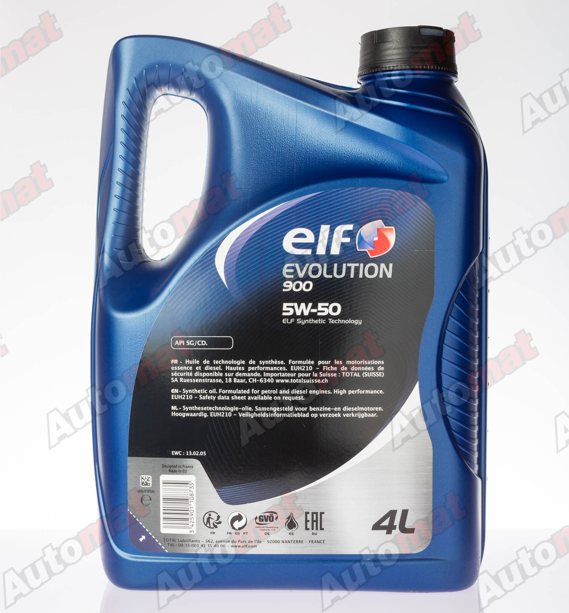 Моторное масло ELF EVOLUTION 900 5W-50 SG / CD FULLY SYNTHETIC, 4л