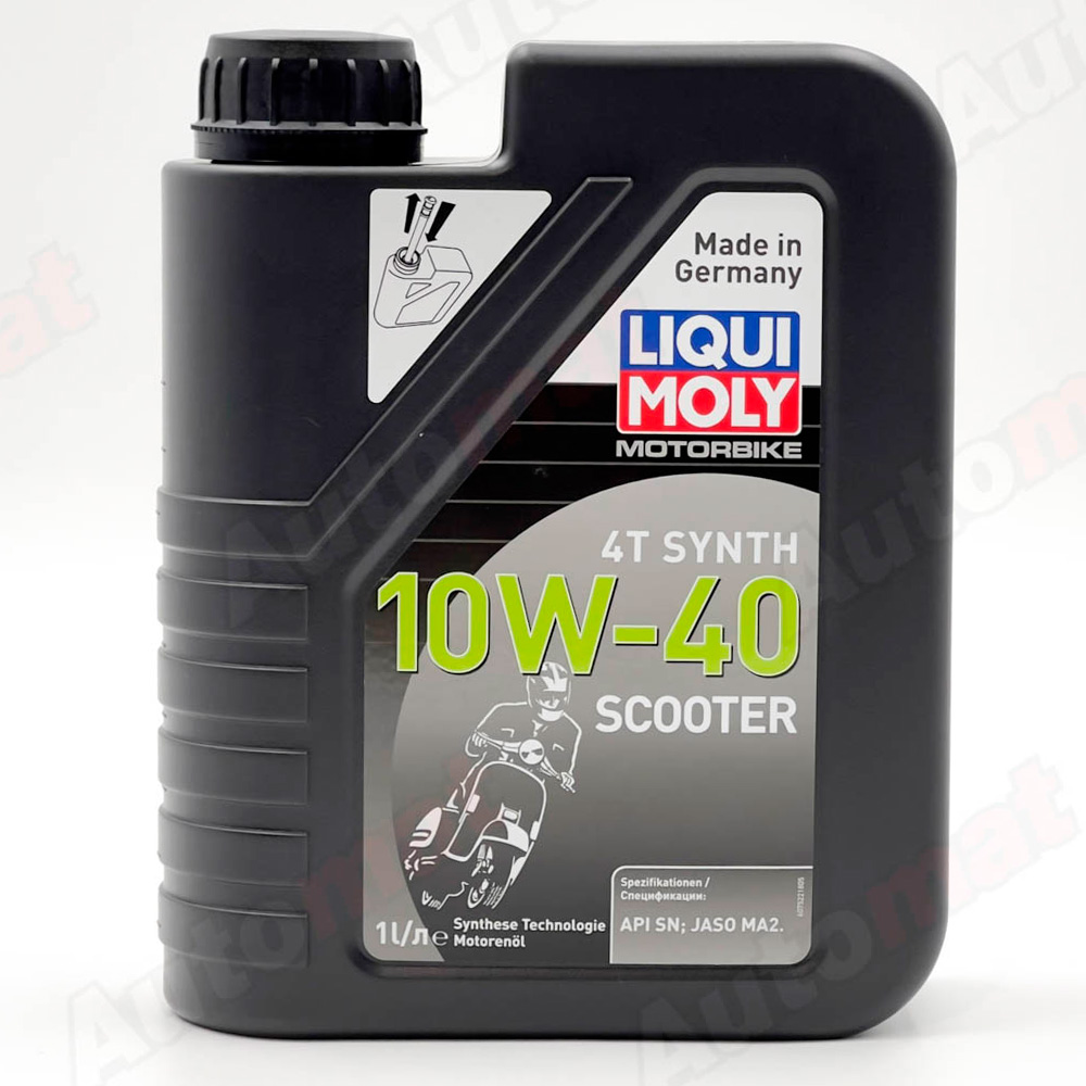 Моторное масло для скутеров LiquiMoly Motorbike 4T Synth Scooter 10W-40 SL MA2 синтетическое, 1л 