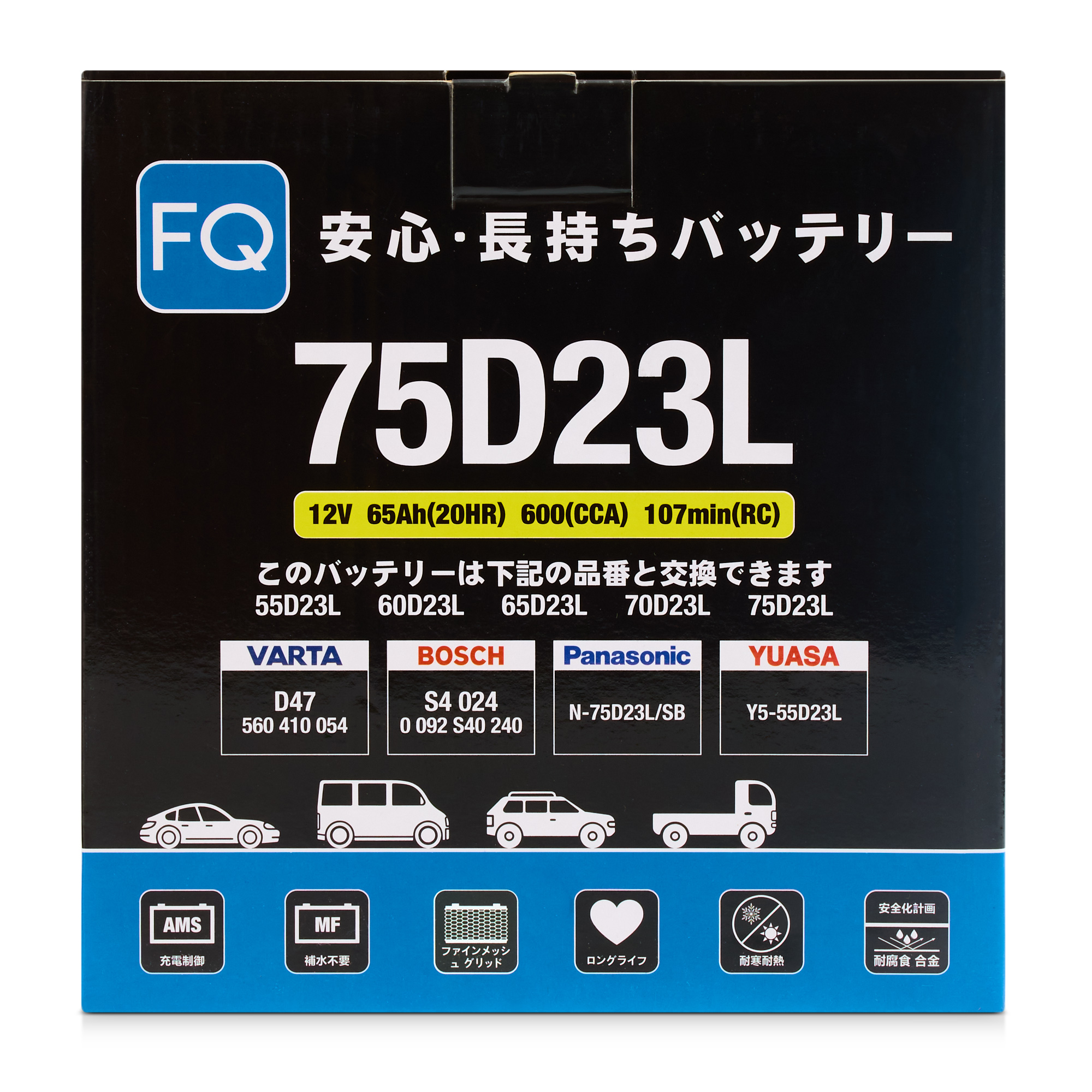 Аккумулятор FQ JIS BLUE ENERGY 75D23L 65Аh