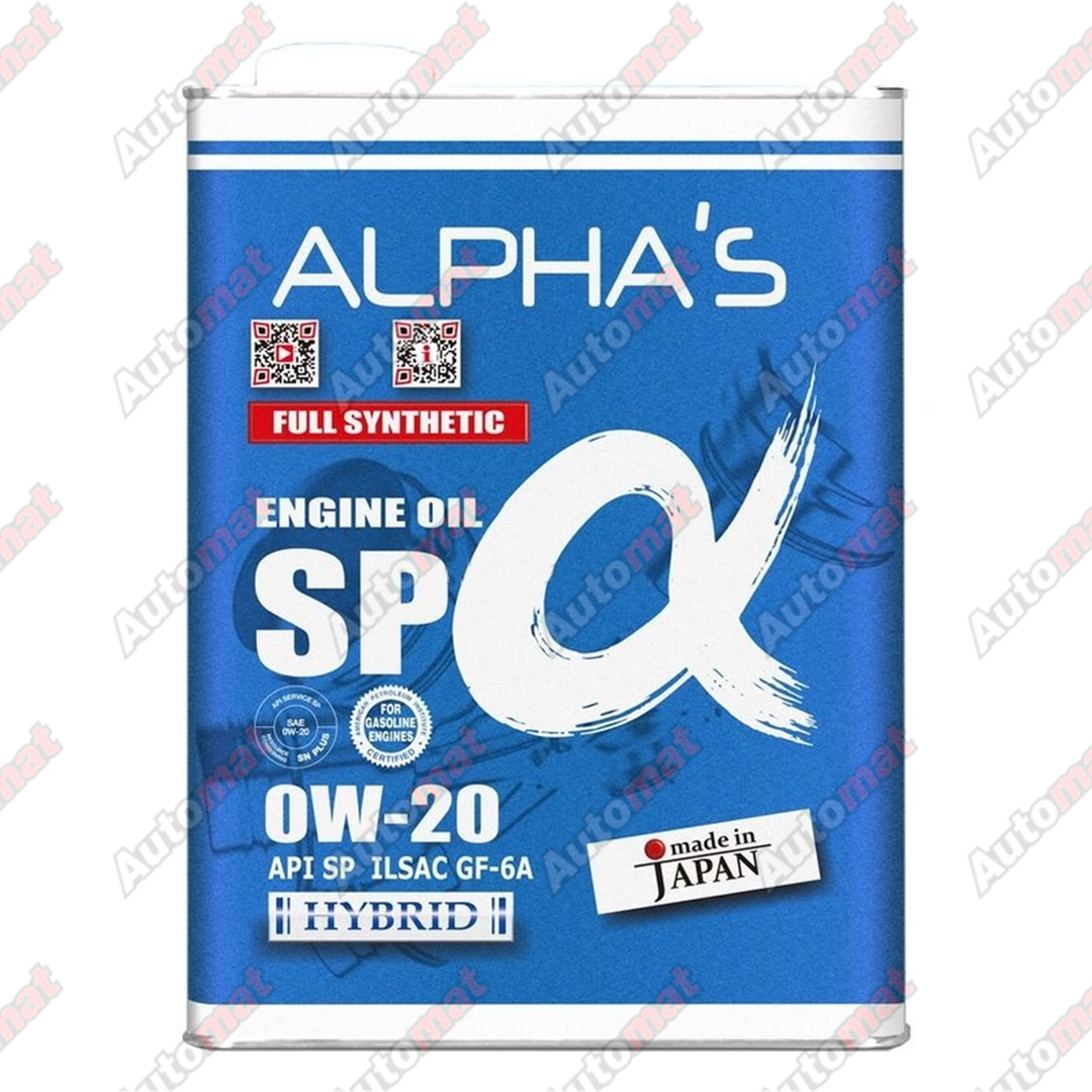 Масло моторное ALPHA'S 0W-20 SP/GF-6A синтетическое, 4л