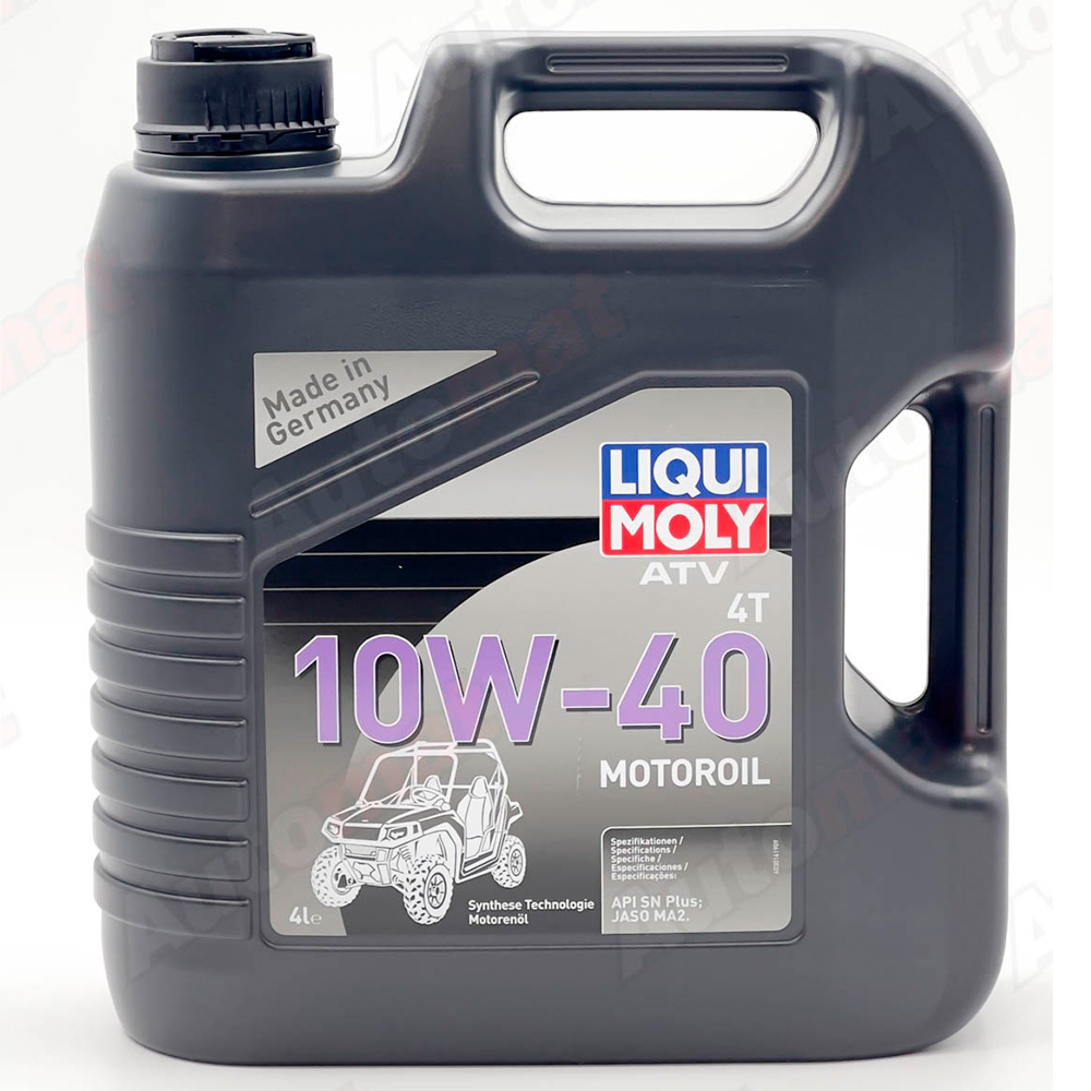 Моторное масло для 4-тактных мотоциклов LiquiMoly ATV 4T Motoroil 10W-40 SN Plus MA2 НС-синтетическое, 4л 