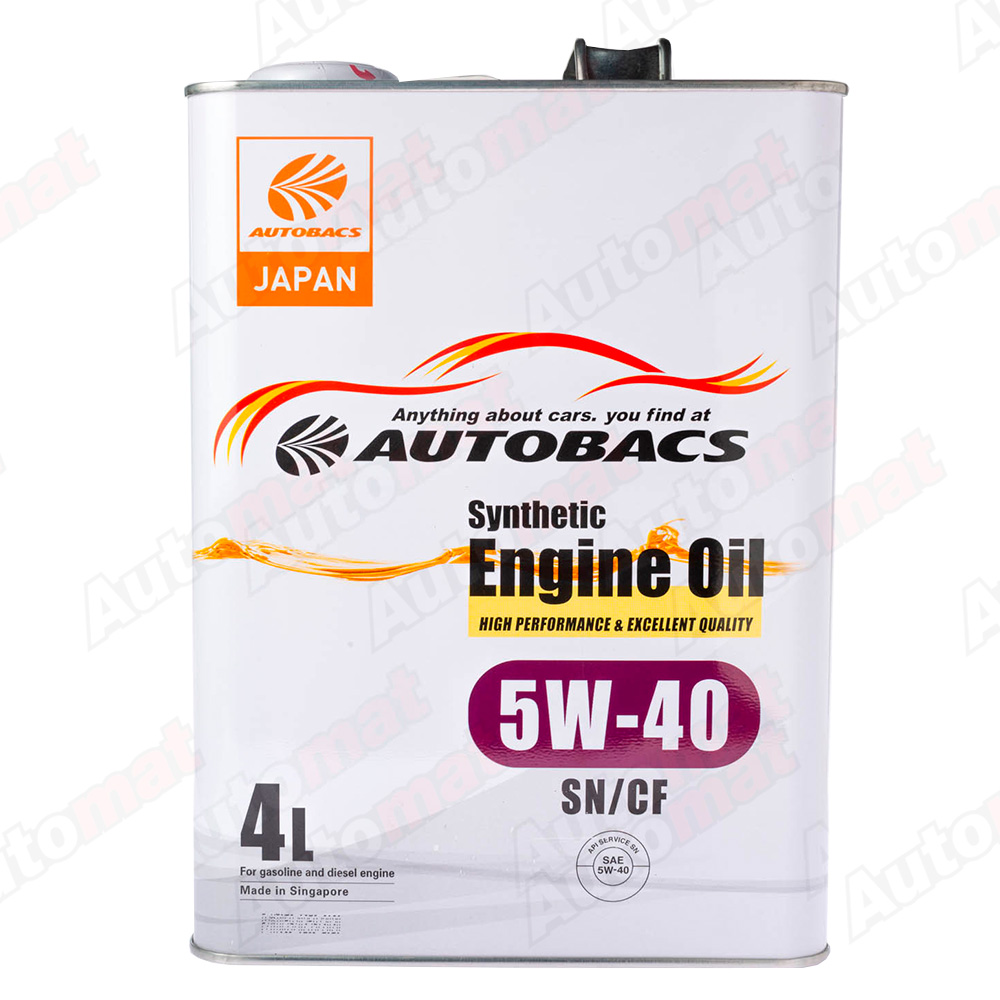 Моторное масло AUTOBACS ENGINE OIL SYNTHETIC 5W40 SP/CF, 4л