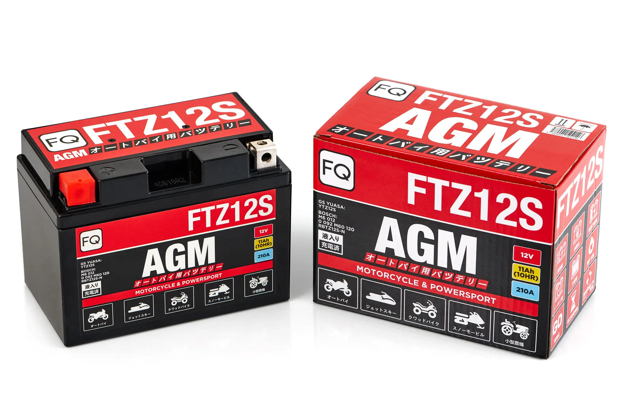 Мото аккумулятор FQ 11,0Ah FTZ12S AGM (150*87*110)
