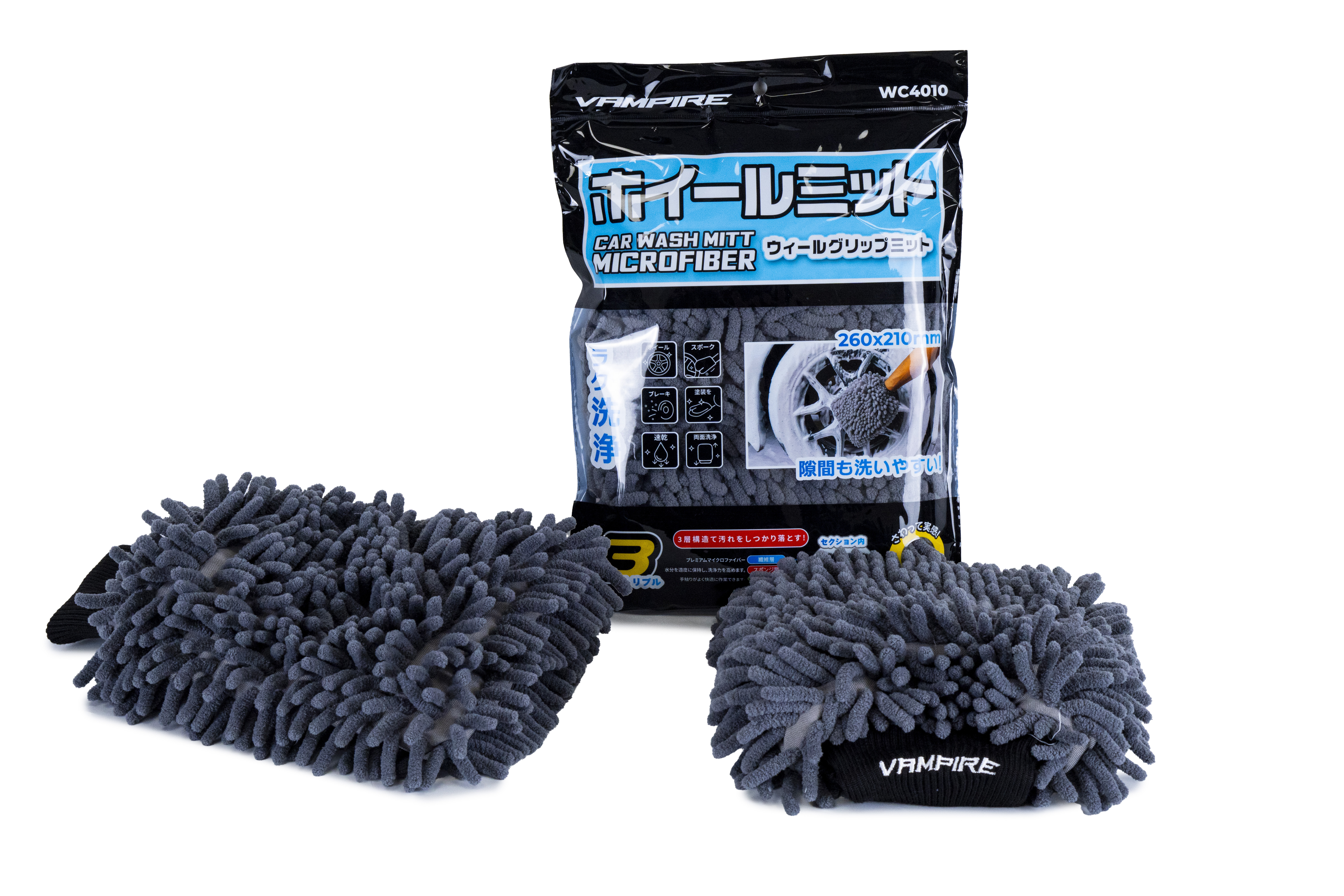 Варежка VAMPIRE WheelGripMitt из микрофибры для мойки колесных дисков, WC4010