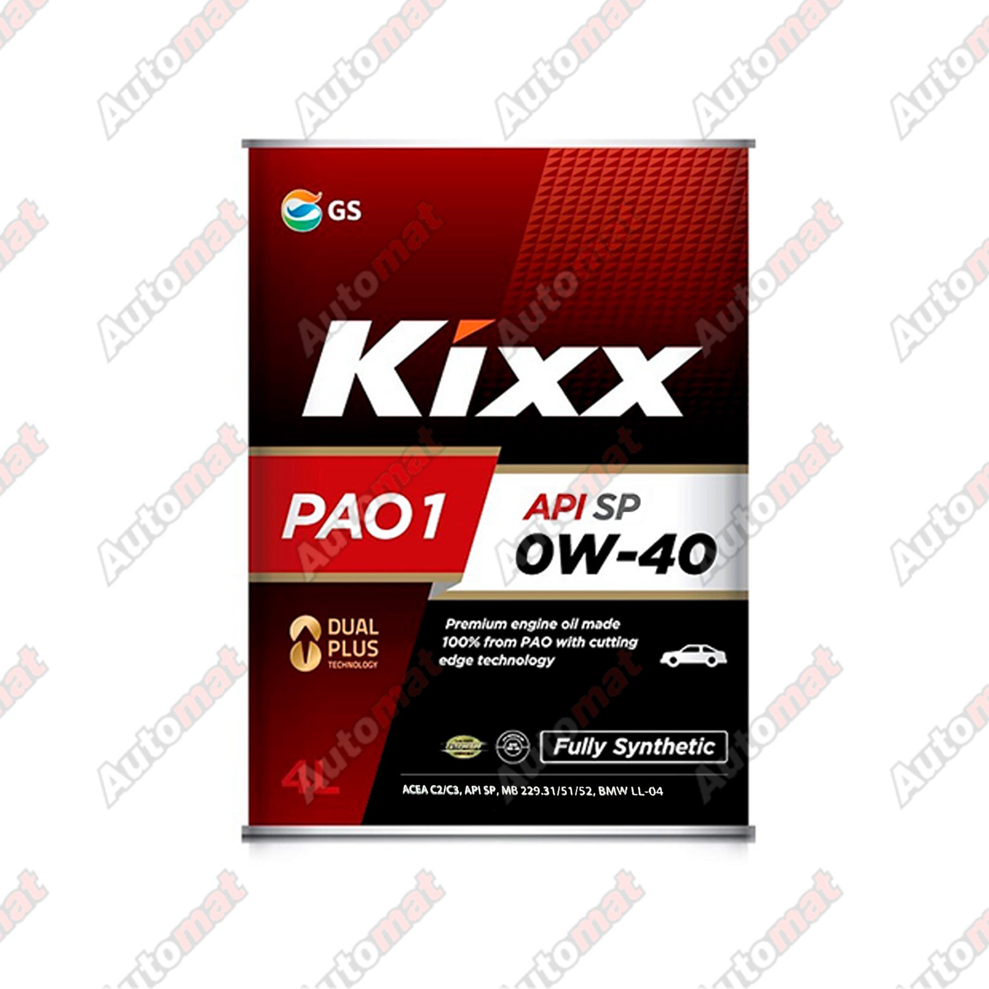 Масло синтетическое Kixx PAO 1 0W-40 SP 4L TIN