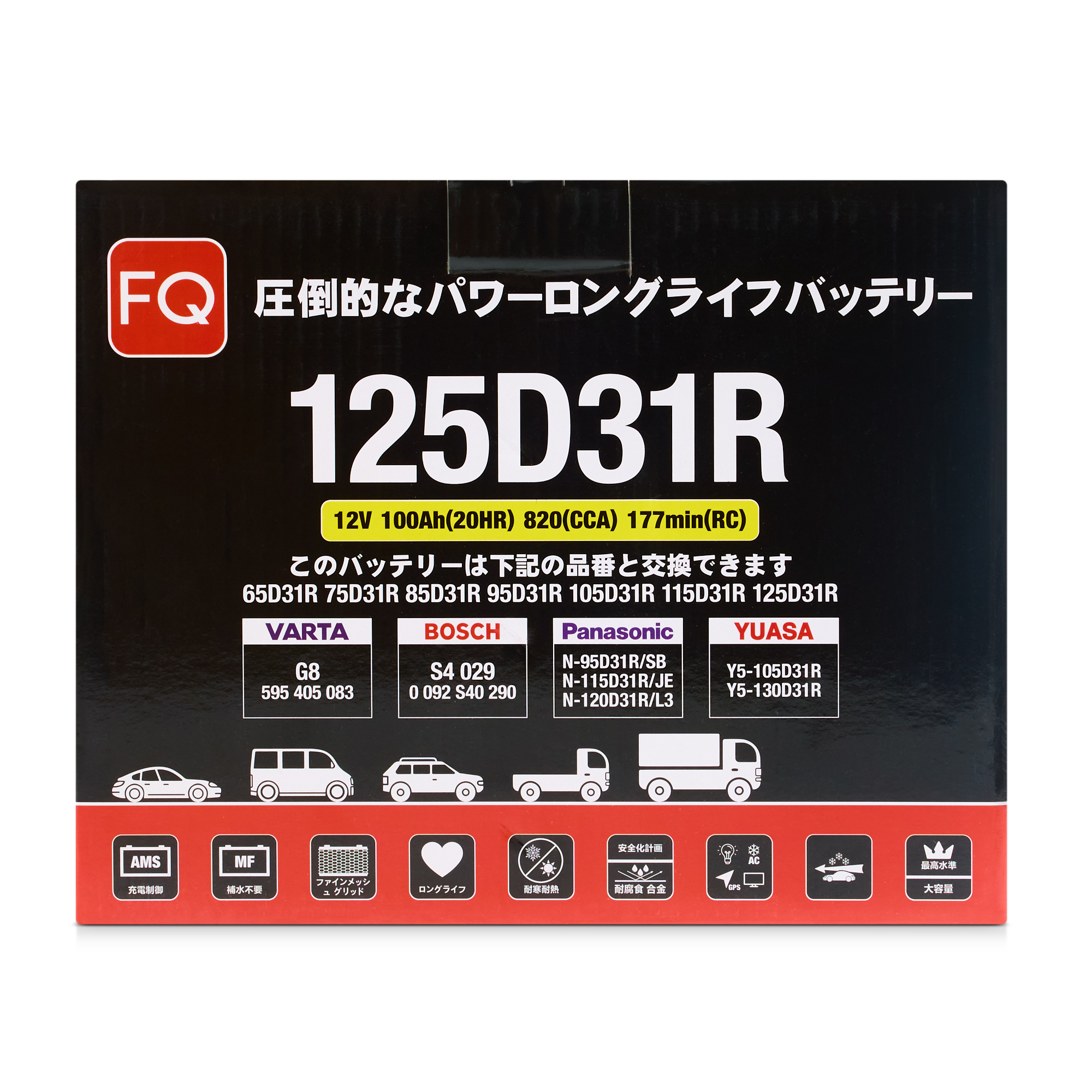Аккумулятор FQ JIS RED ENERGY 125D31R 100Ah