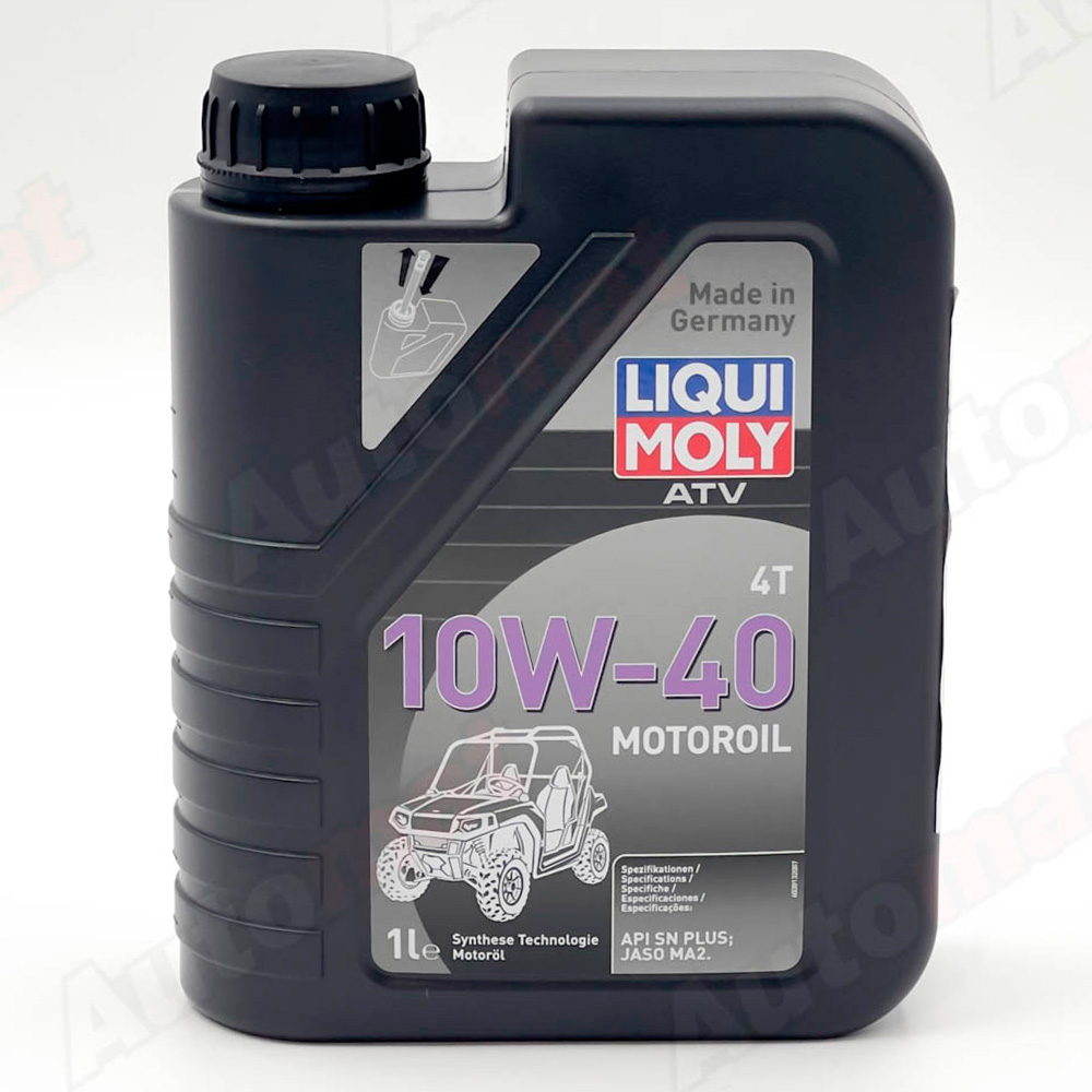 Моторное масло для 4-тактных мотоциклов LiquiMoly ATV 4T Motoroil 10W-40 SN Plus MA2 НС-синтетическое, 1л 