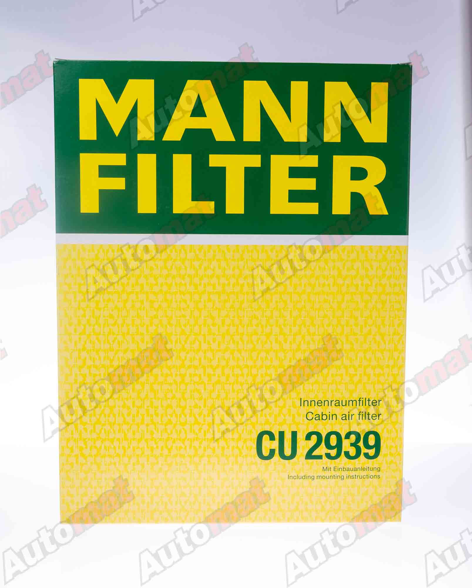 Фильтр салонный MANN-FILTER CU 2939