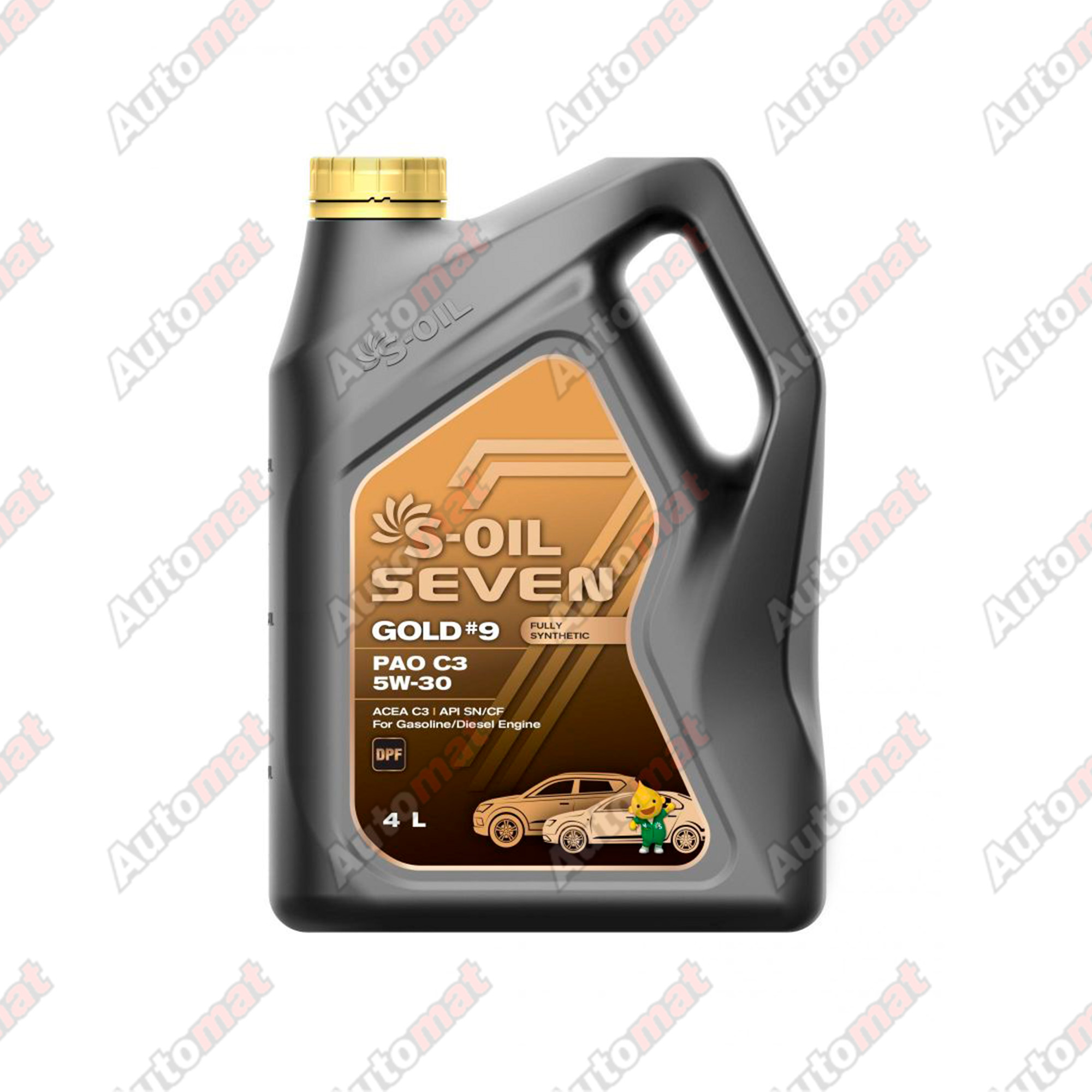 Масло моторное S-OIL 7 GOLD #9 PAO C3 SN/CF 5W-30 Fully Synthetic 4л