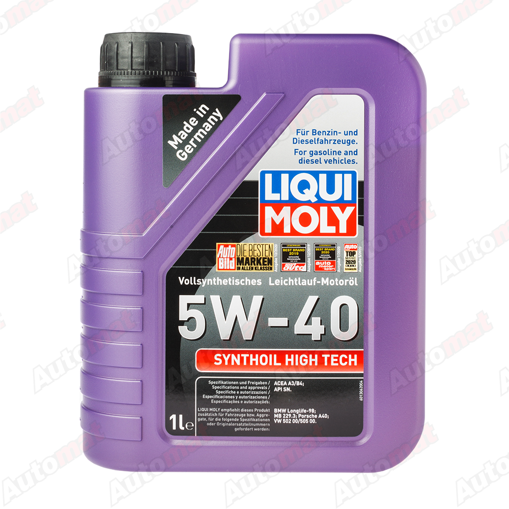 Моторное масло Liqui Moly 5W-40 SM A3/B4 Synthoil High Tech, 1л