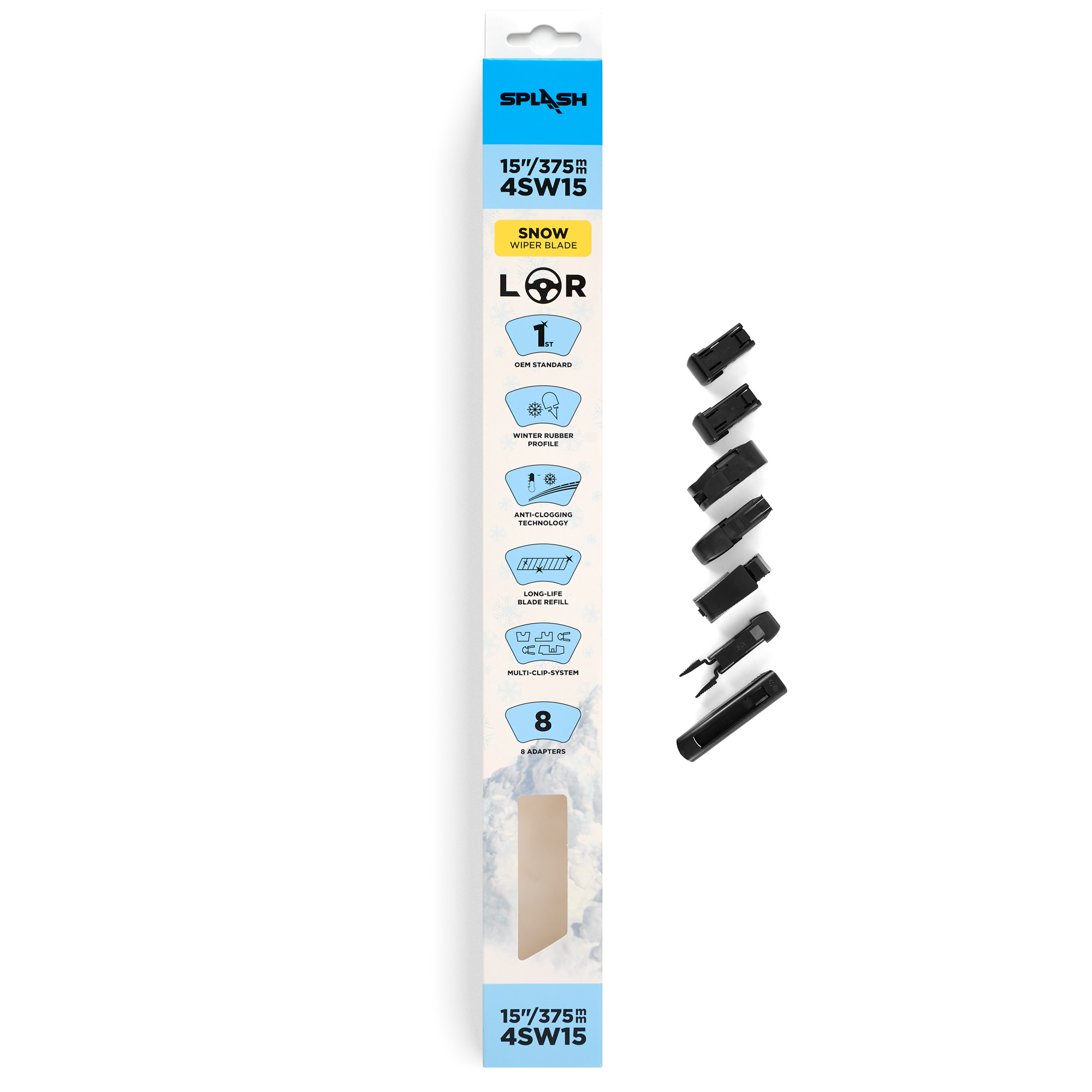 Щетка стеклоочистителя зимняя SPLASH 380mm (15'') 4SW15