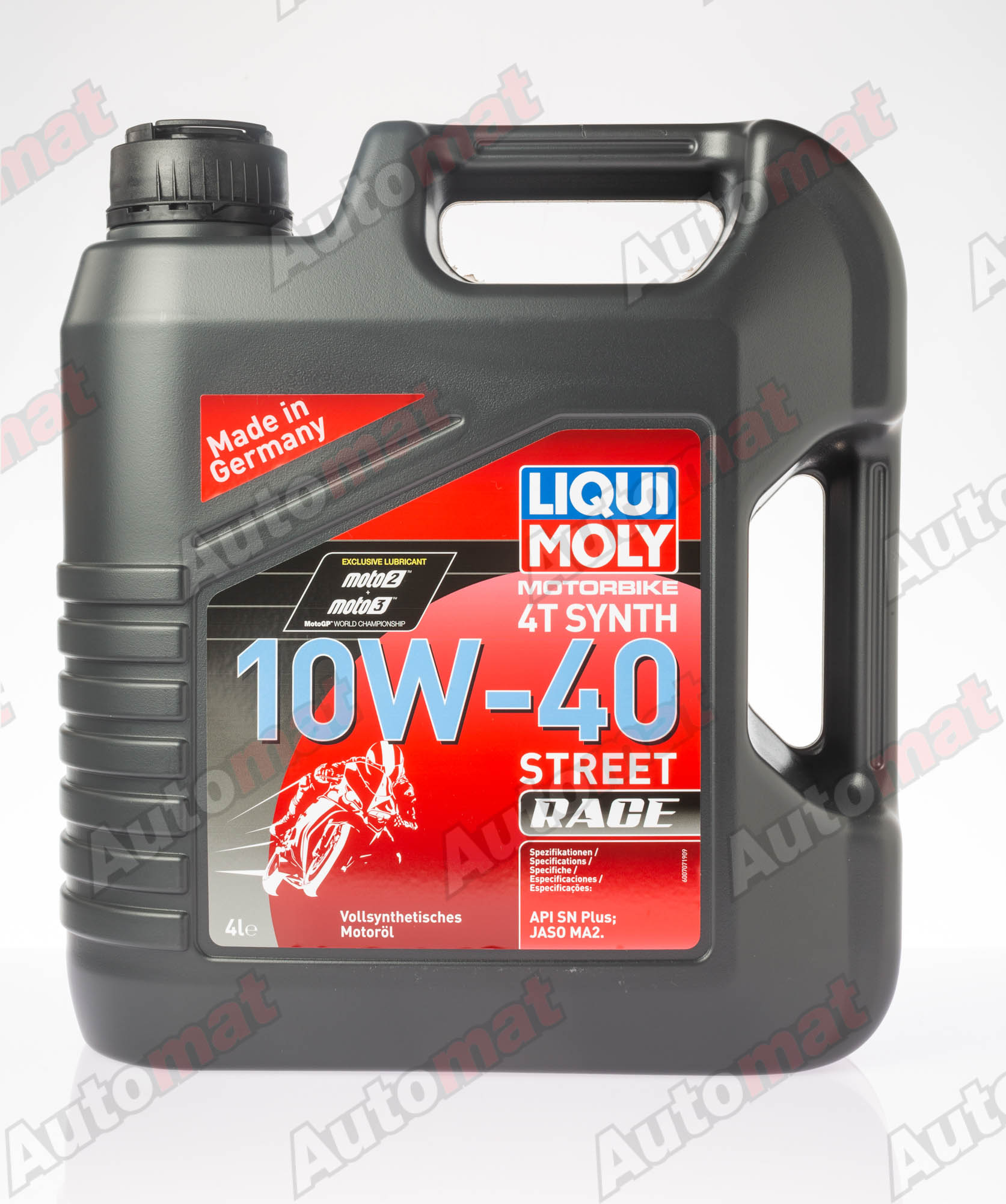 Моторное масло Liqui Moly 10W-40 SN MA2 4T Synth Street Race, 4л