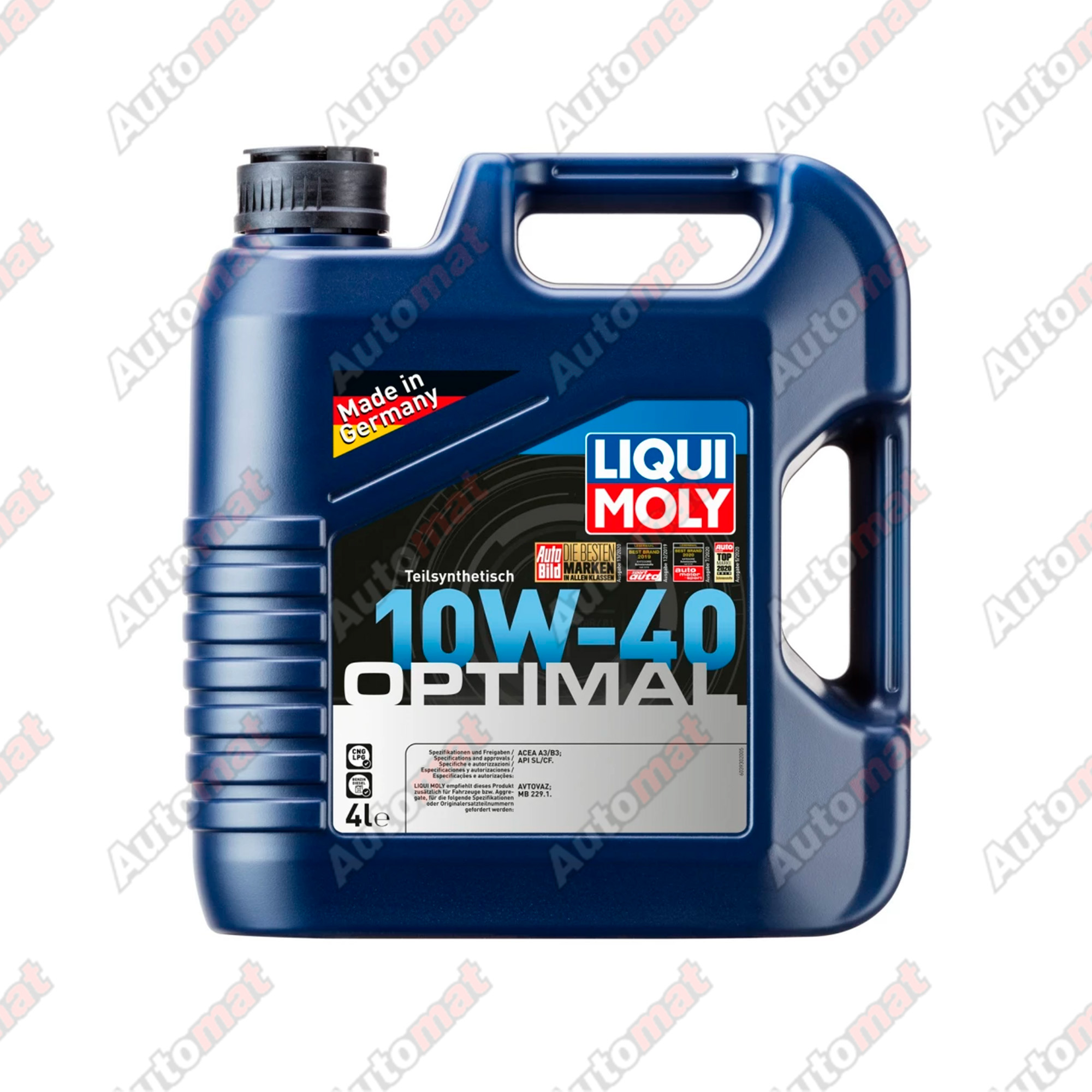 Моторное масло Liqui Moly 10W-40 CF/SL A3/B3 Optimal, 4л