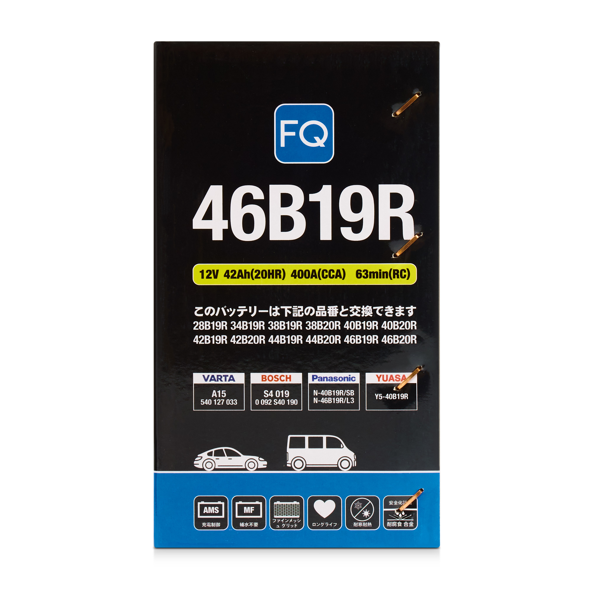 Аккумулятор FQ JIS BLUE ENERGY 46B19R 42Ah