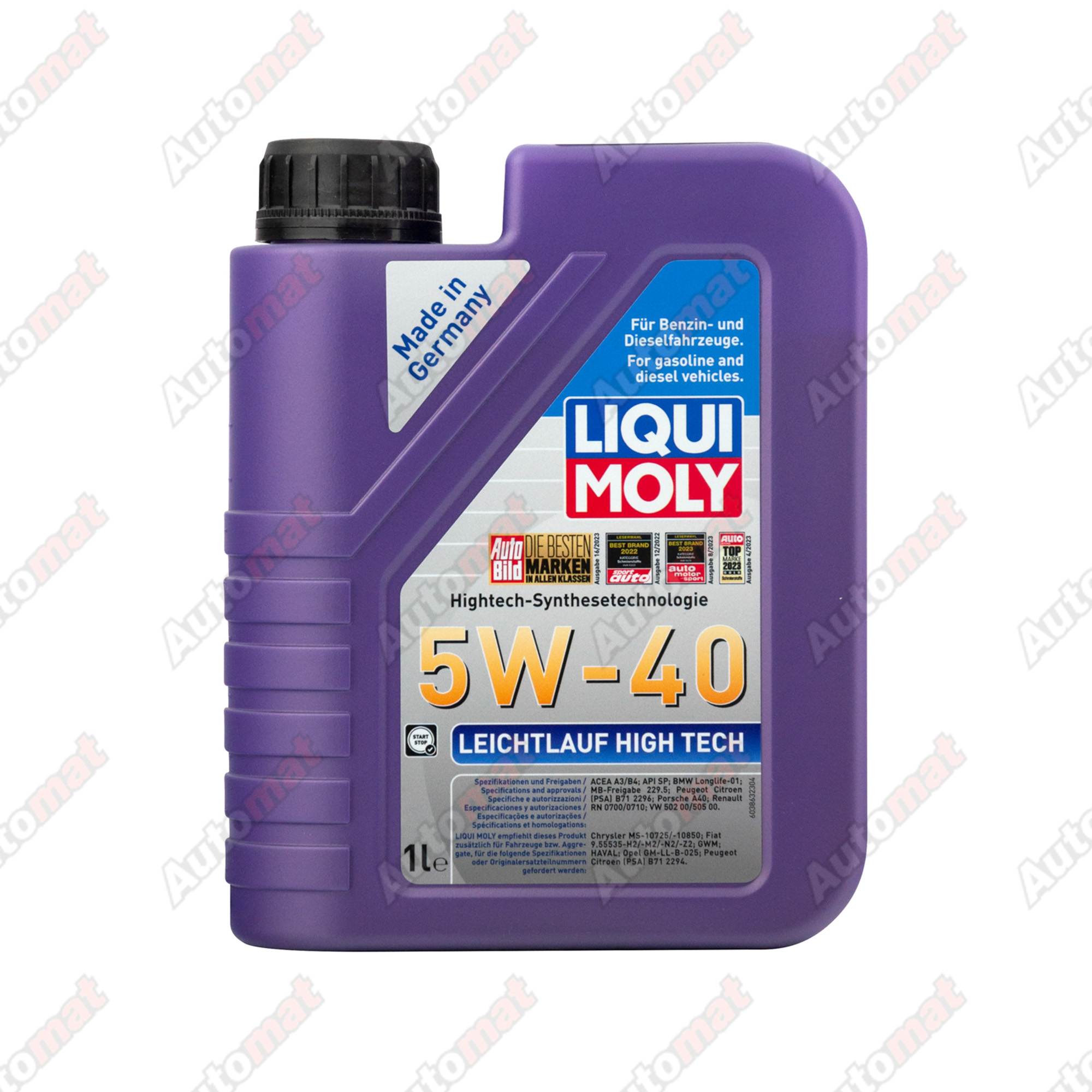 Моторное масло LiquiMoly HC-синтетическое 5W-40 SP A3/B4 Leichtlauf High Tech, 1л 2327