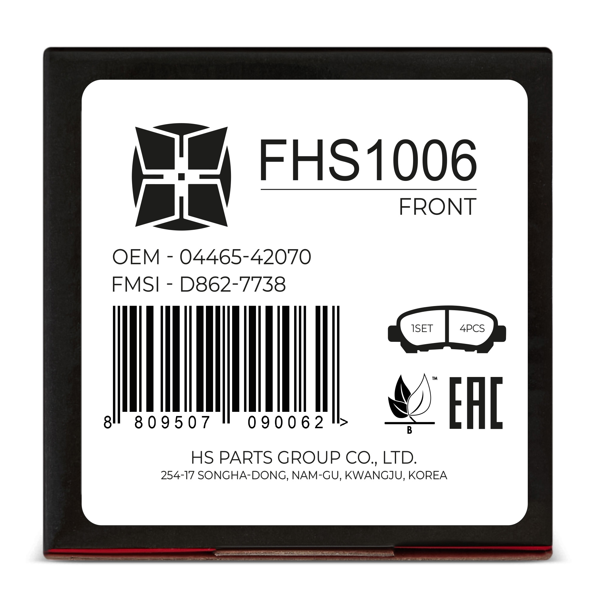 Колодки тормозные дисковые HI-STOP FHS1006 / SN111 / AN-640K / NP1036