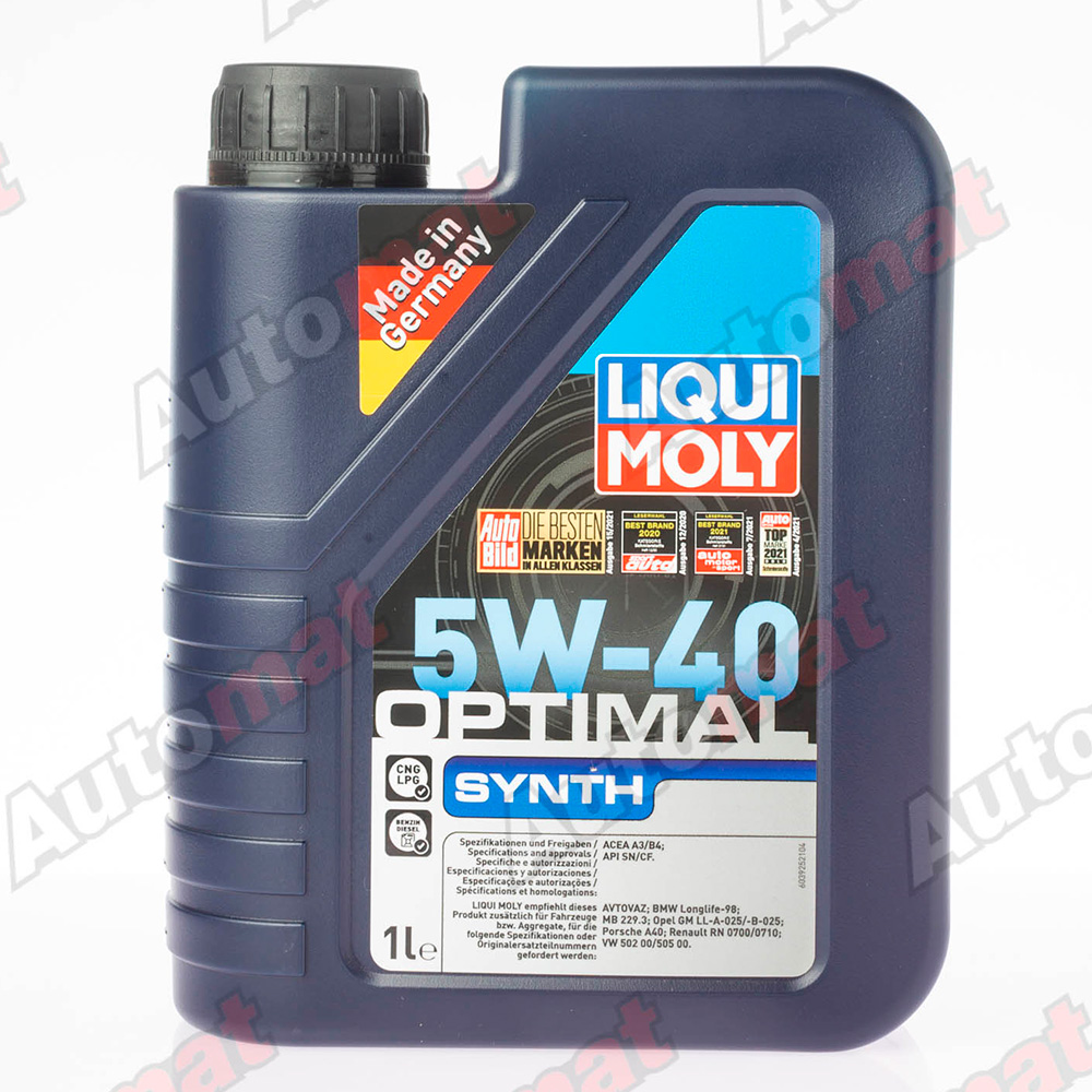 Моторное масло Liqui Moly 5W-40 CF/SN A3/B4 Optimal Synth, 1л