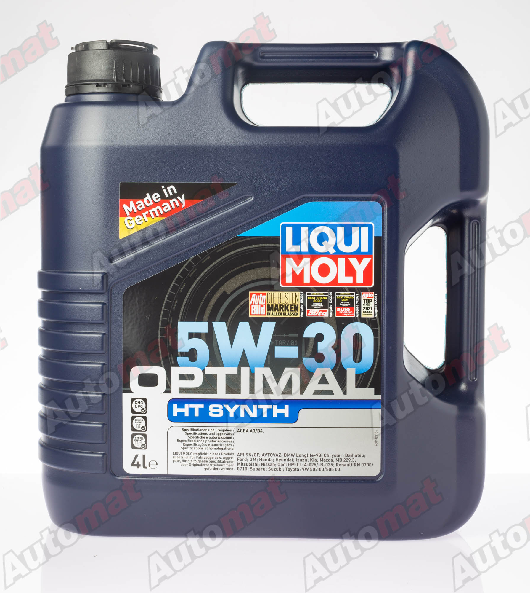 Моторное масло Liqui Moly 5W-30 A3/B4 Optimal HT Synth, 4л