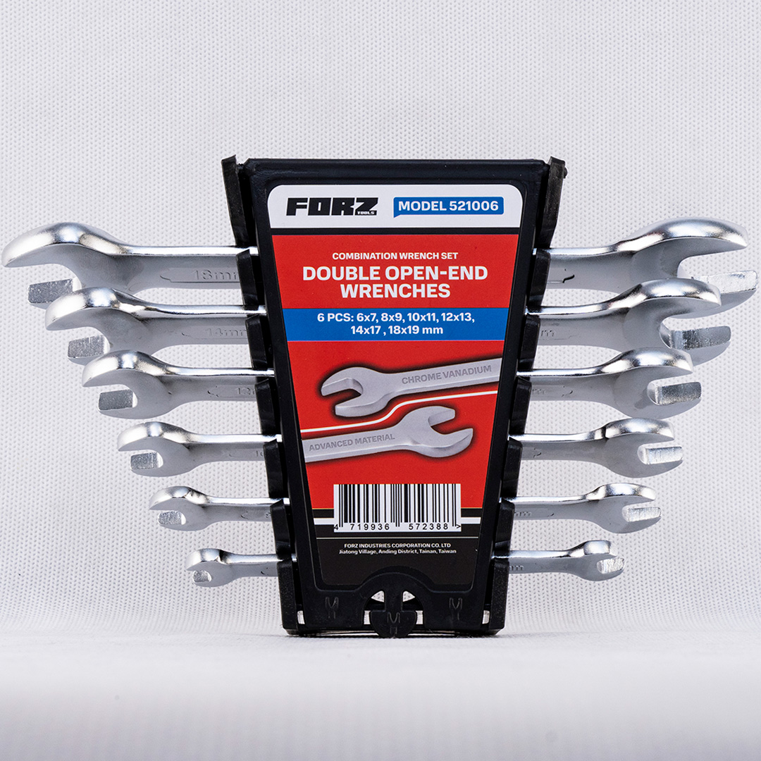 Набор рожковых ключей FORZ 6 предметов, 6х7, 8х9, 10х11, 12х13, 14х17, 18х19 мм, CrV