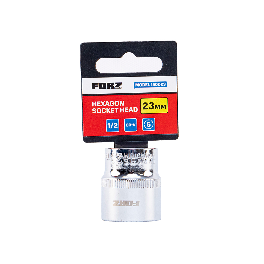 Головка торцевая шестигранная FORZ (1/2), 23мм, CrV, 150023