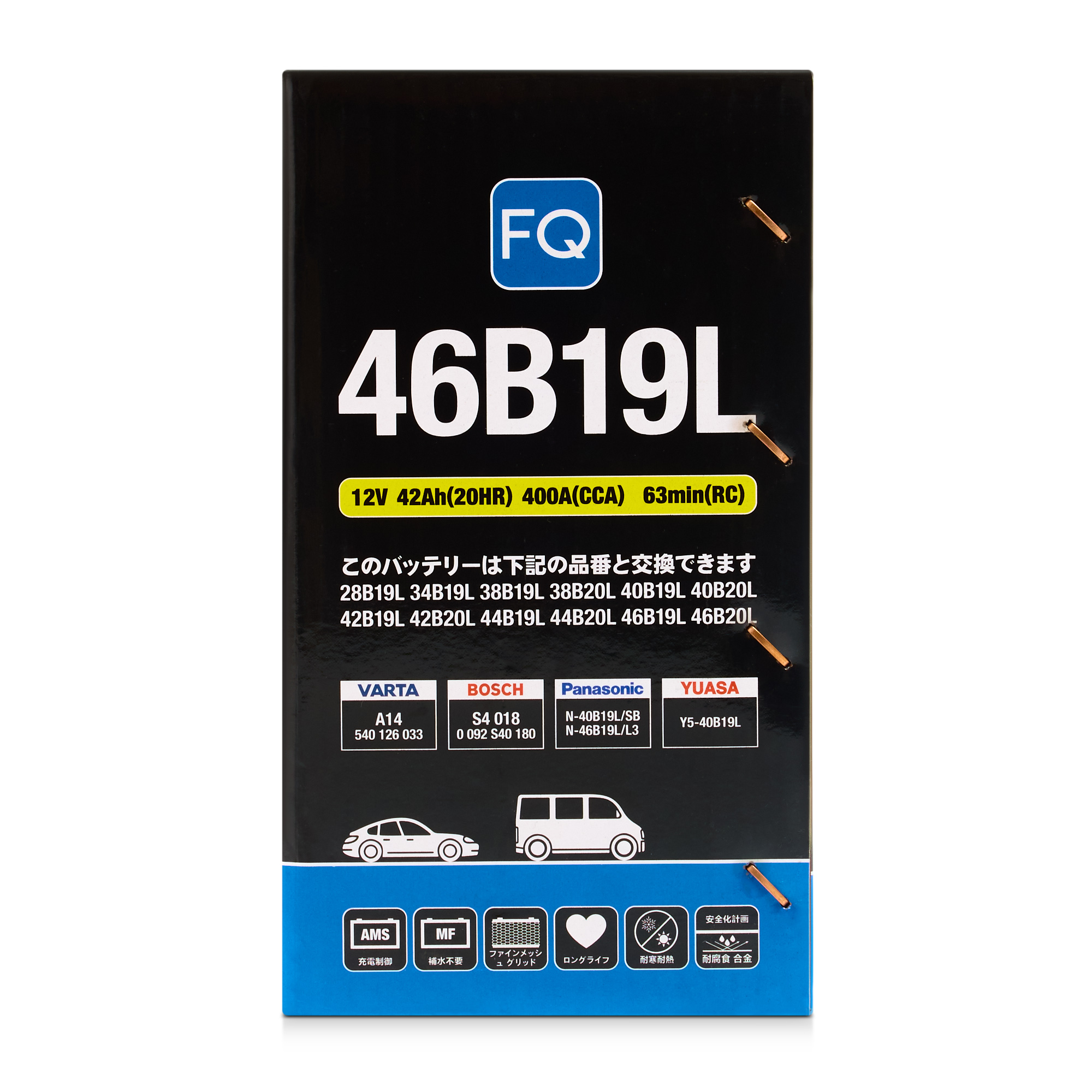 Аккумулятор FQ JIS BLUE ENERGY 46B19L 42Ah